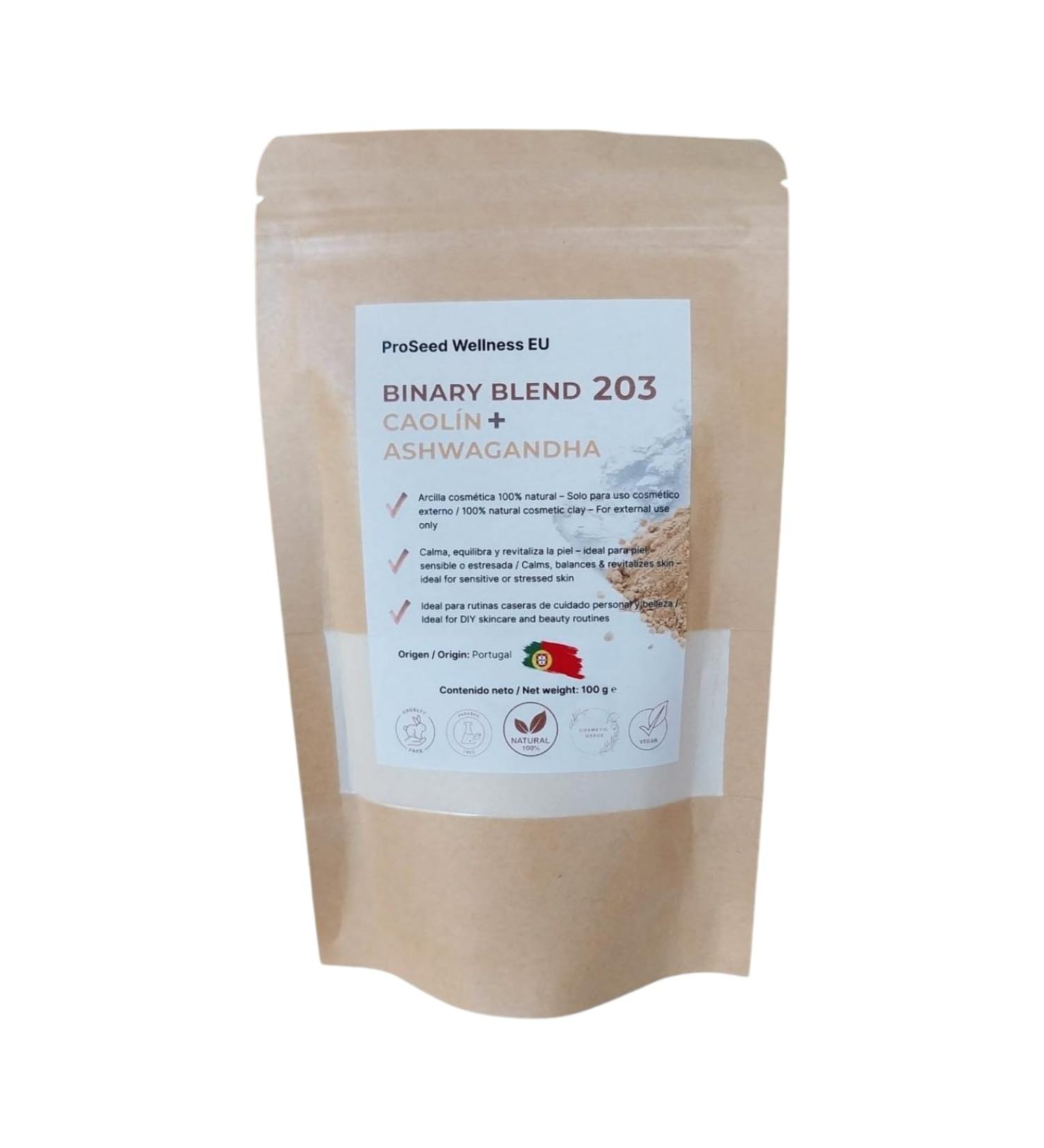 Kaolin White Clay + Ashwagandha - Lightening & Skin Care Face Mask - 100% Natural | Binary Blend 203 - 100g - Buy Online on GoSupps.com
