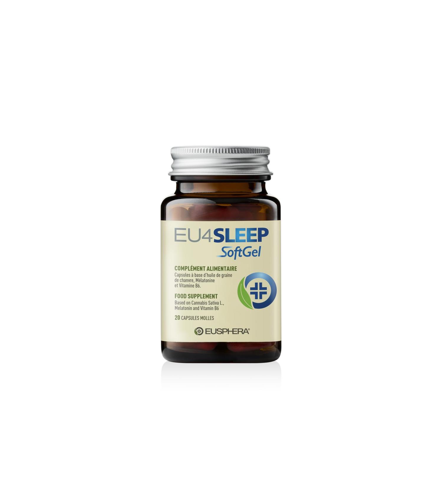 EUSPHERA - EU4SLEEP Soft Gel - Natural Food Supplement to Improve Sleep with GABA Valerian and Vitamin B6 20 Softgel Made in Italy - Buy Online on GoSupps.com