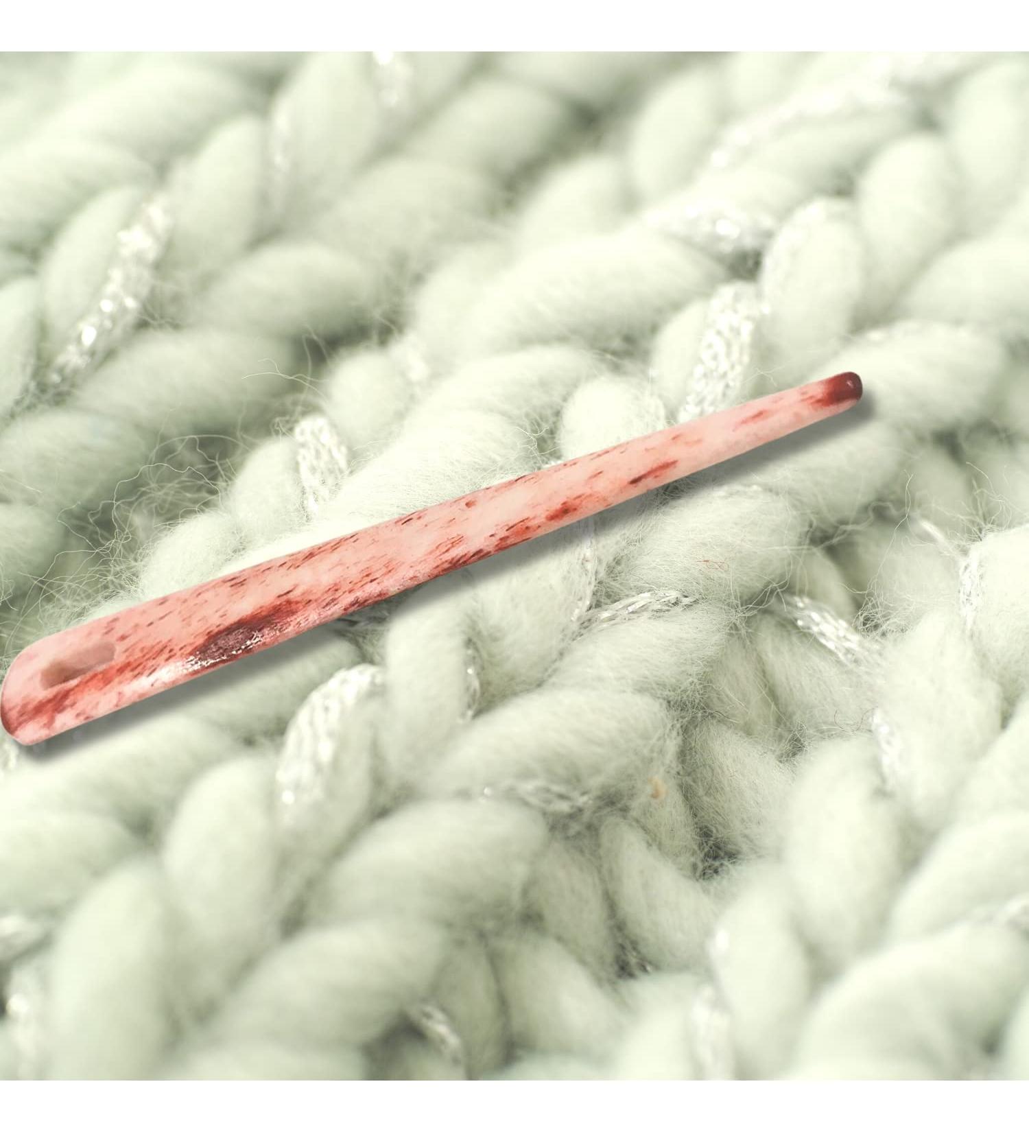 Odin Handmade Nalbinding Bone Knitting Needles - Large Eyed, Multipurpose Craft Tool for Rug Making & Weaving (Small Red) - Buy Online on GoSupps.com