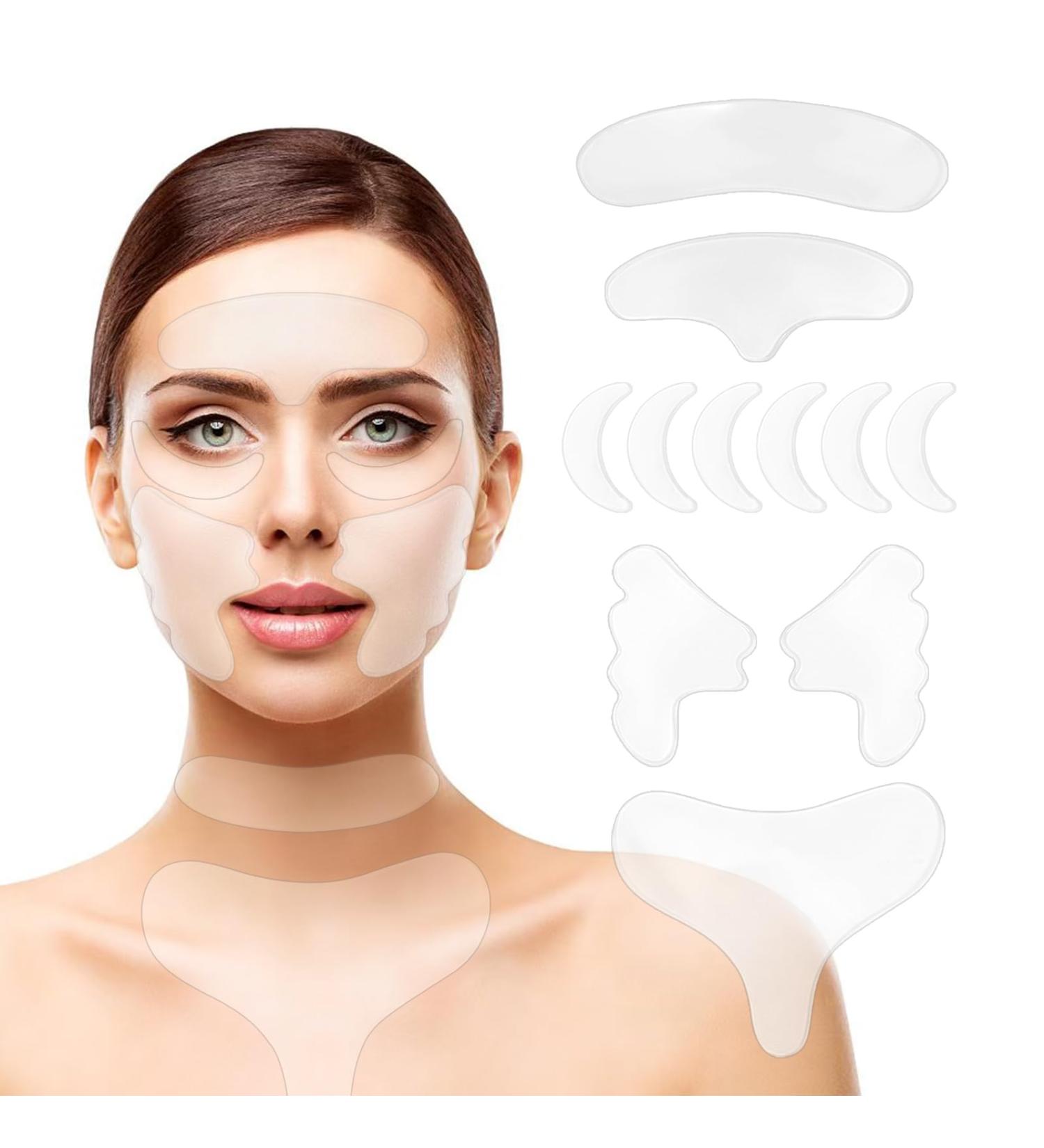11 Pieces Reusable Silicone Face Patches Silicone Face Lifting Patches Silicone Patches Forehead Face Pad Set for Wrinkles for Wrinkles Smoothing Anti-Ageing Halloween Christmas Valentine's Day Gift - Buy Online on GoSupps.com