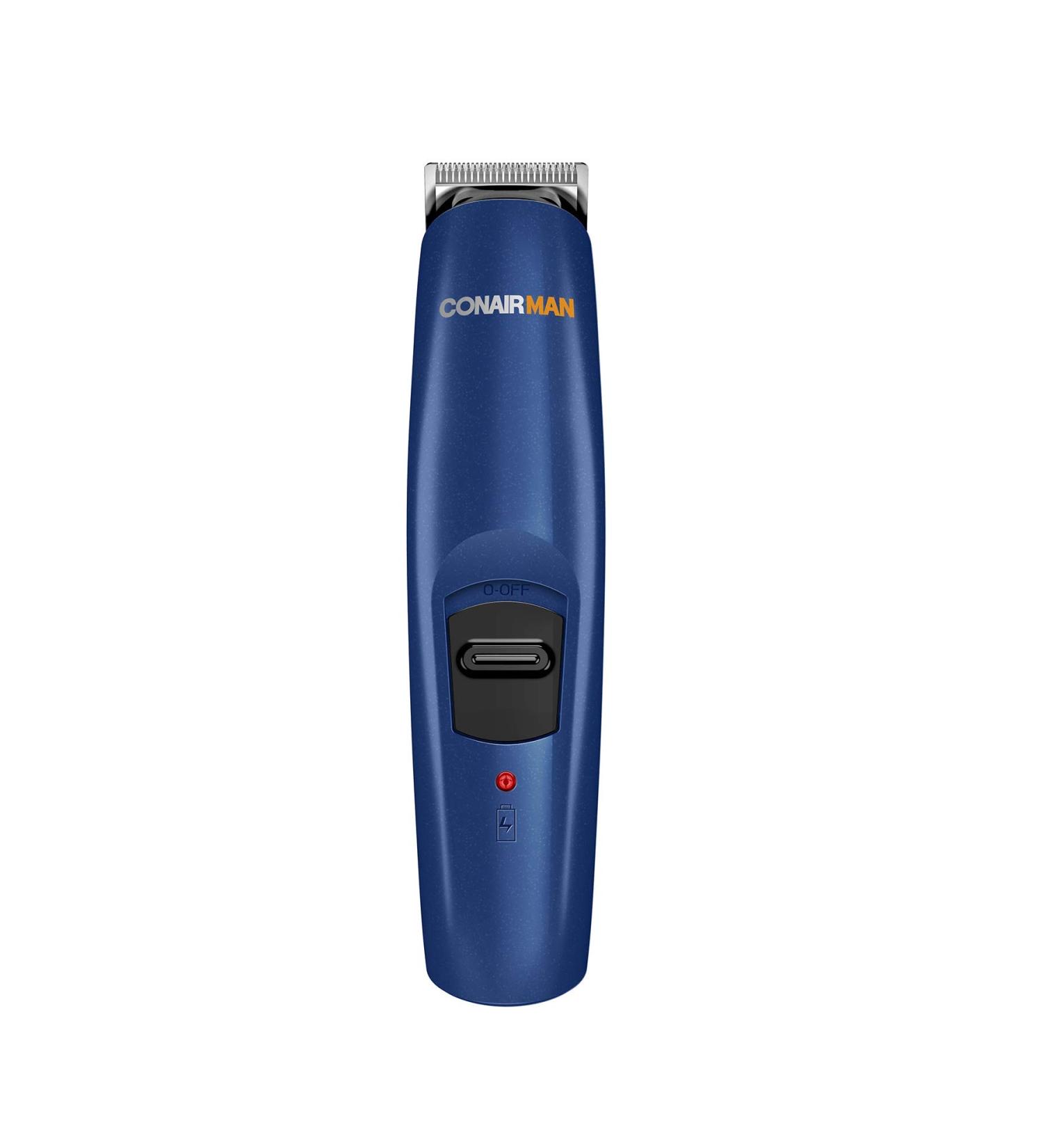 ConairMAN Beard Trimmer & Grooming Kit for Men - Includes Nose & Ear Trimmer 5-Position Comb - Battery Operated Blue | International Shipping Available - Buy Online on GoSupps.com