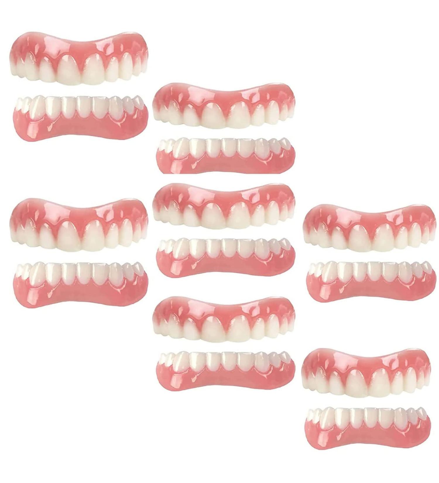 Shop Hfdhd Dentures Pebble Gel - Natural Tones Smile Perfect Veneers | Instant Tooth Repair Set for Men & Women - 7 Pairs Reusable Cosmetic Covers - Buy Online on GoSupps.com