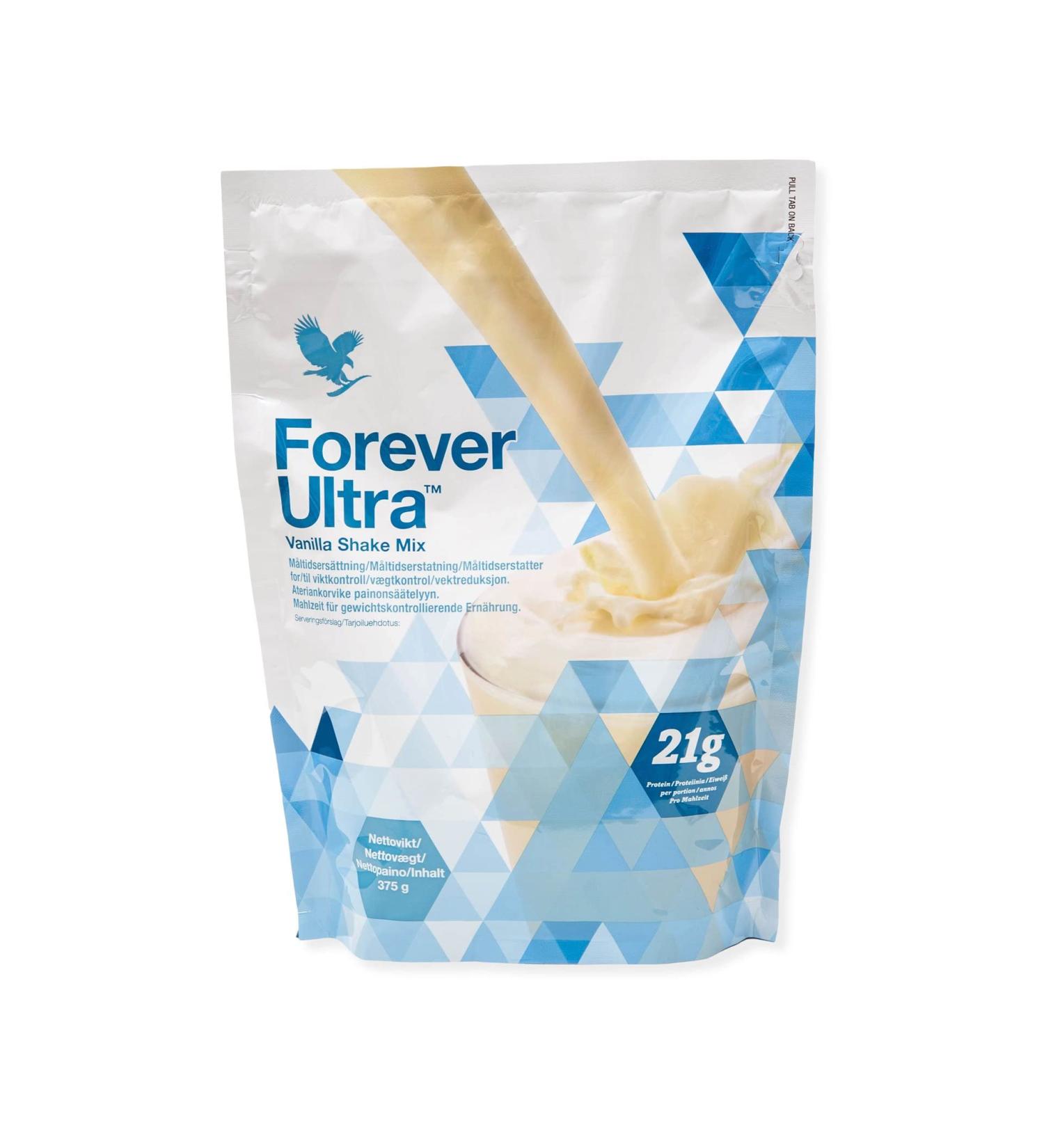 Forever Ultra Vanilla Protein Shake - 21g Soy Protein Gluten-Free No Preservatives 375g (15 Portions) | Healthy Meal Replacement - Buy Online on GoSupps.com