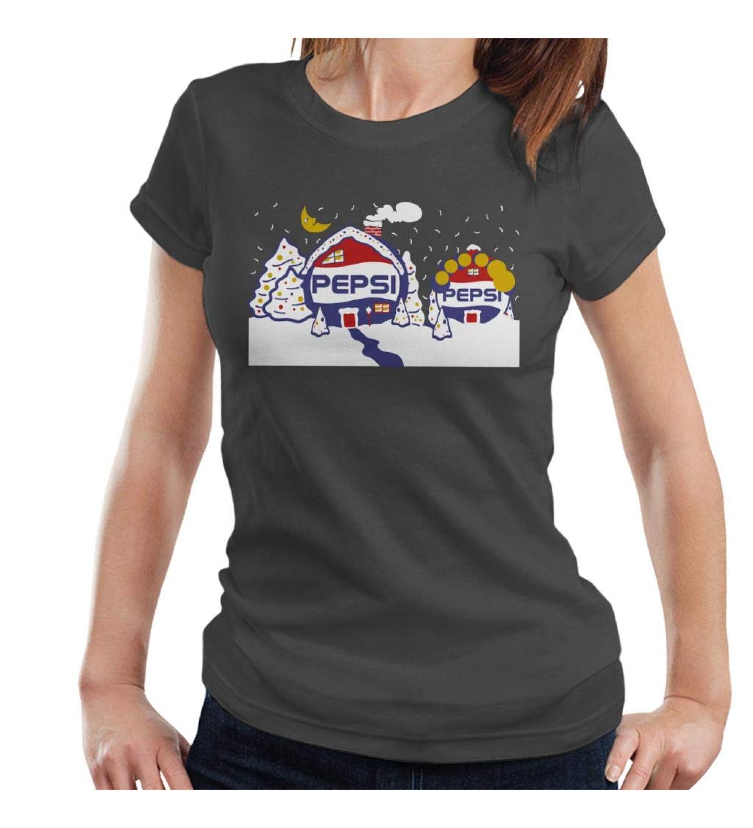 All+Every Pepsi Christmas Lodges Women's T-Shirt S Charcoal - Buy Online on GoSupps.com