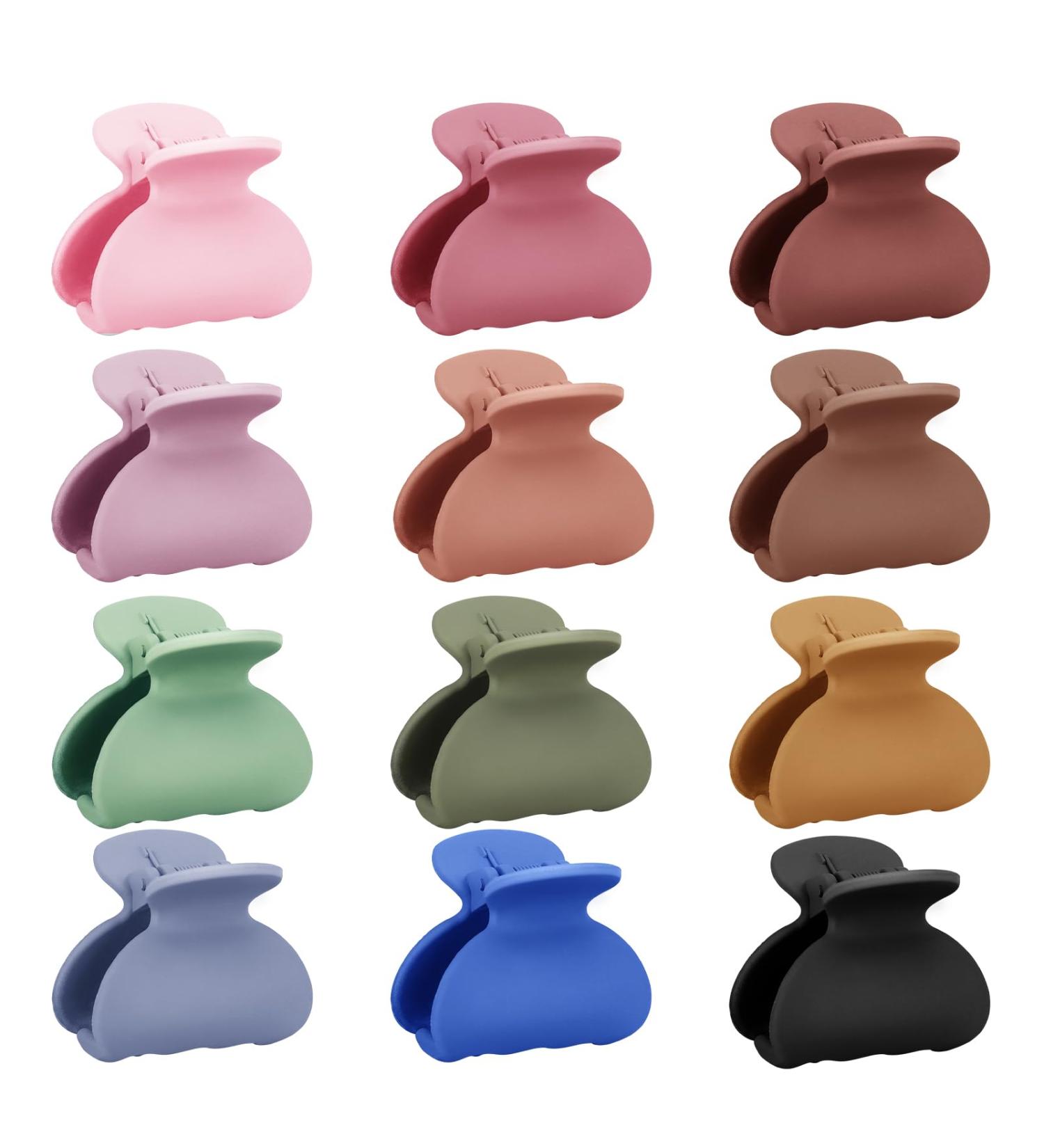 Kavya Small Hair Clips Women Hair Clips Claw Non-Slip Matte Hair Clip For Girls Kids Mini Small Claw Clips For Fine Thick Thin Hair 12 Pcs blue/black/red/khaki/green/brown - Buy Online on GoSupps.com