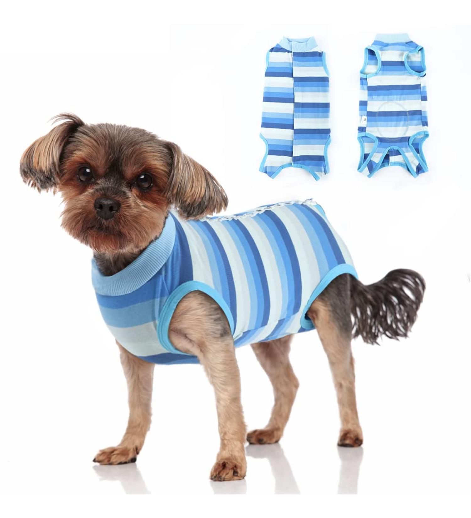 Vanansa Dog Recovery Suit Dog Surgical Suit after Surgery Breathable Dog Onsie Alternative E-Collar Abdominal Wound Protector Dog Medical Suit for Large Dogs Blue Stripe XL XL Blue Stripe - Buy Online on GoSupps.com