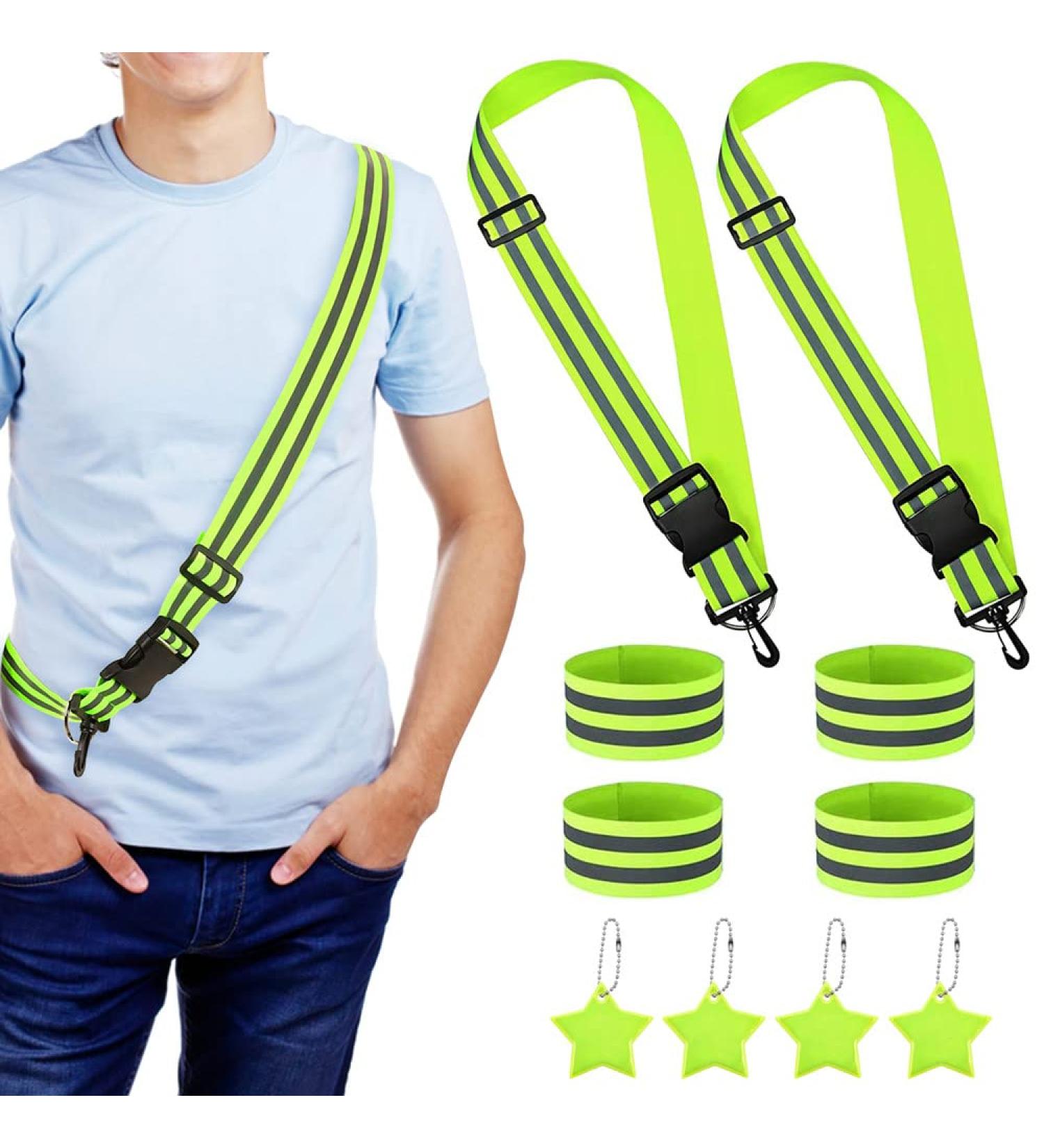 Reflector Clothing Set for Safety: 2 Adjustable Belts 4 Bands & Supporters for Kids Adults & Dogs - Perfect for Hiking & Outdoor Sports - Buy Online on GoSupps.com