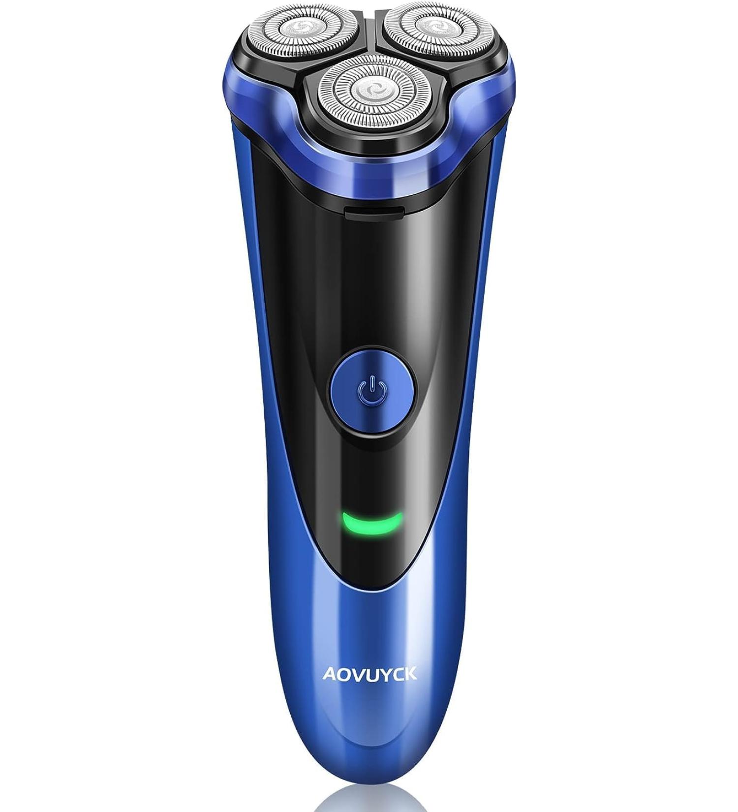 NWOUIIAY Electric Razor Shavers for Men - Wet/Dry with 3 Rotating Heads and USB Rechargeable Beard Razor - Blue - Buy Online on GoSupps.com