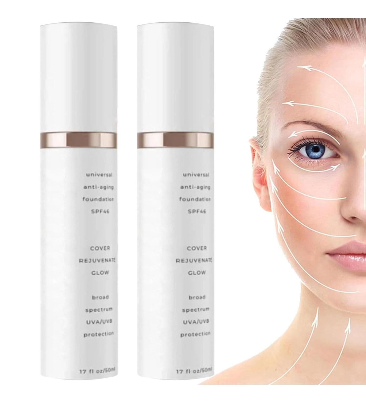 Evonex Anti-Aging Foundation - 2 Pieces Anti-Aging Serum Anti-Aging Moisturizing Cream Foundation Serum for Women Tinted Solar Screen for Face with Light Transparent Coverage Universal Tint - Buy Online on GoSupps.com