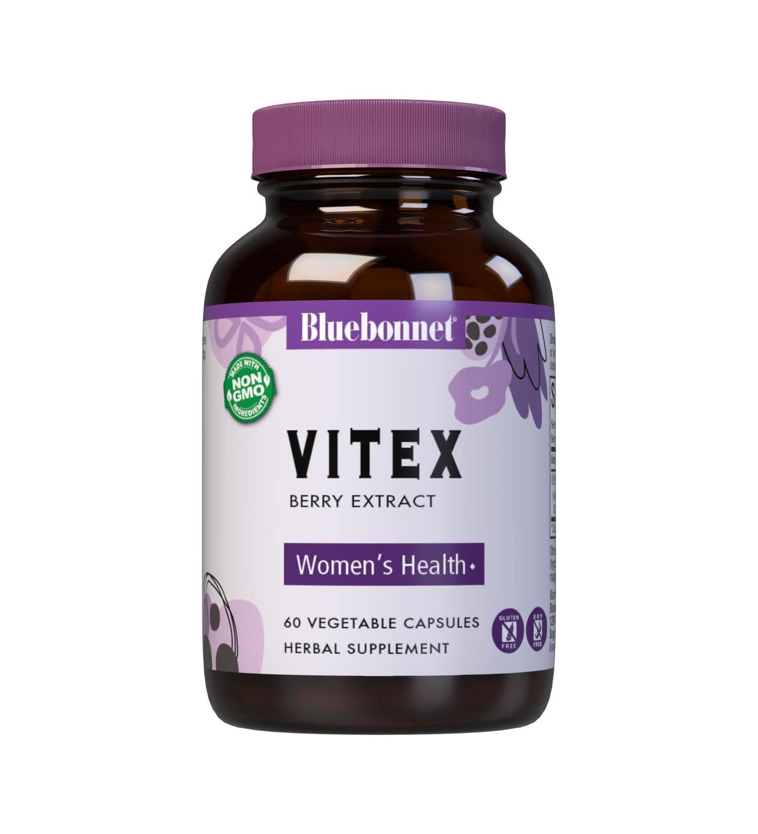 Bluebonnet Nutrition Vitex Berry Extract - 60 Vegetable Capsules for Hormonal Balance - Buy Online on GoSupps.com