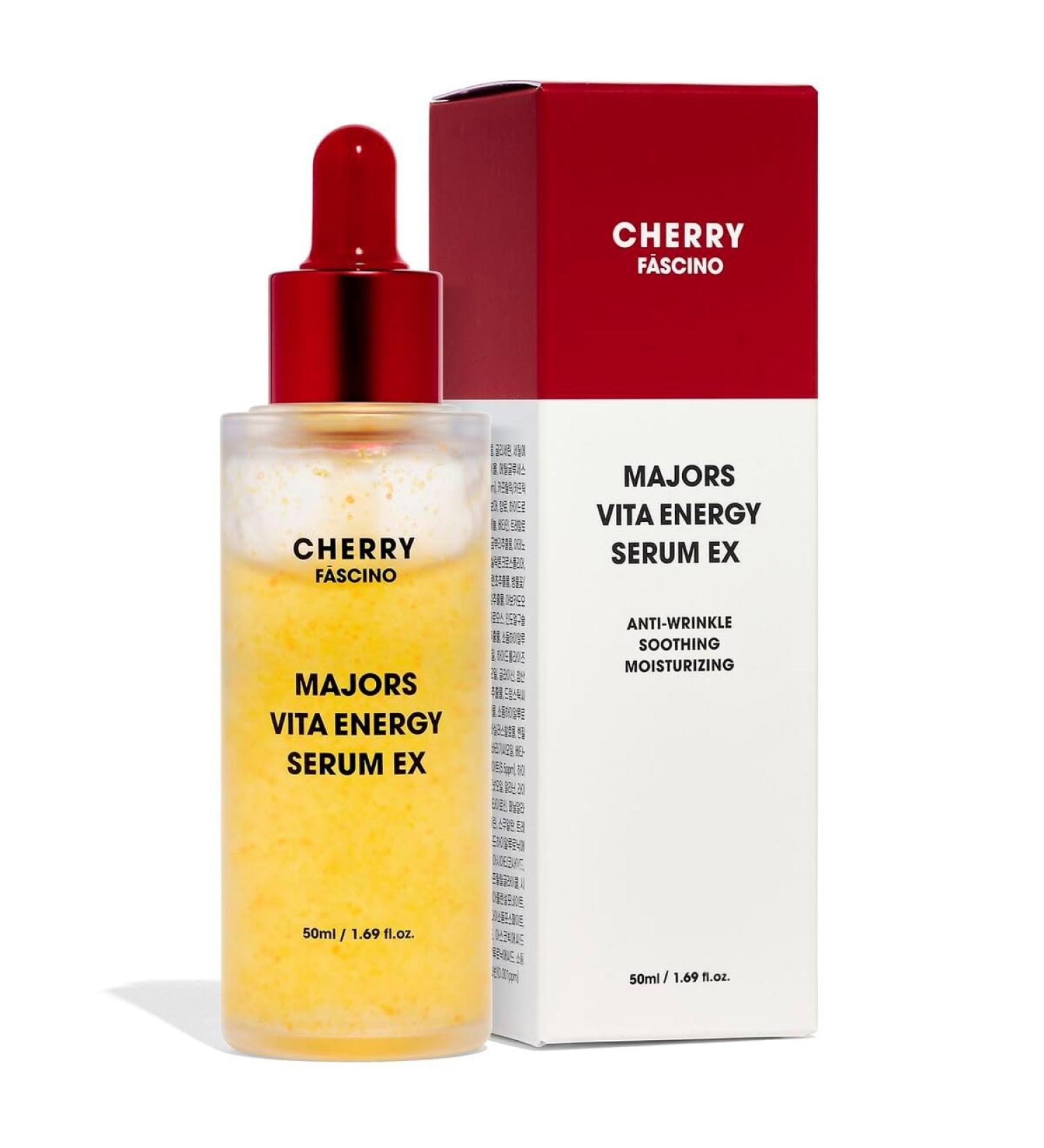 Cherry Fascino Major Vita Energy Serum - Anti-Aging Moisturizer & Brightening Serum | 1.69 oz Korean Skin Care for Balanced Skin Tone - Buy Online on GoSupps.com