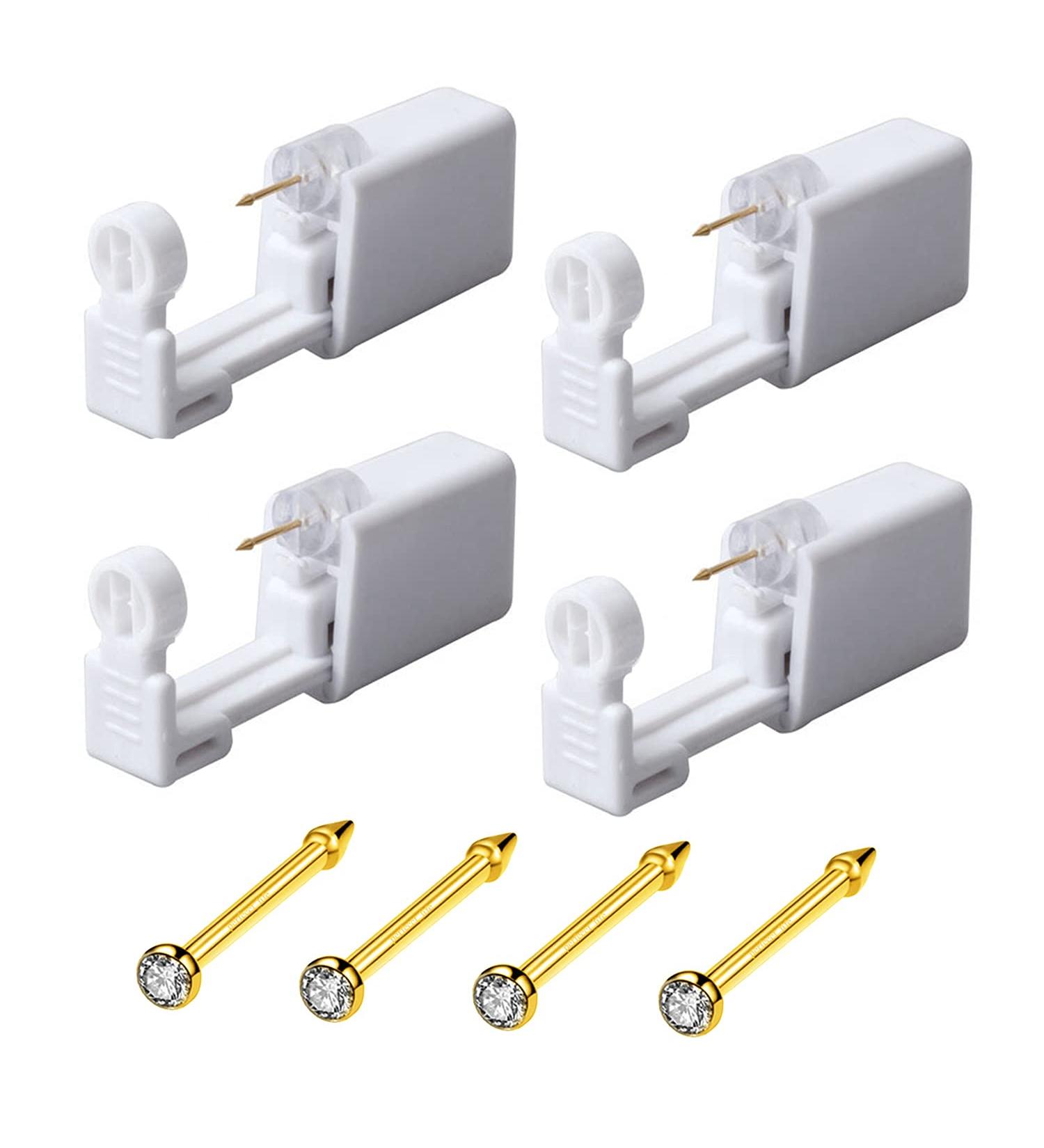 Gold 20G Nose Piercing Kit - Disposable & Painless Tool for Self Ear & Nose Piercing - 2 Pack - Buy Online on GoSupps.com
