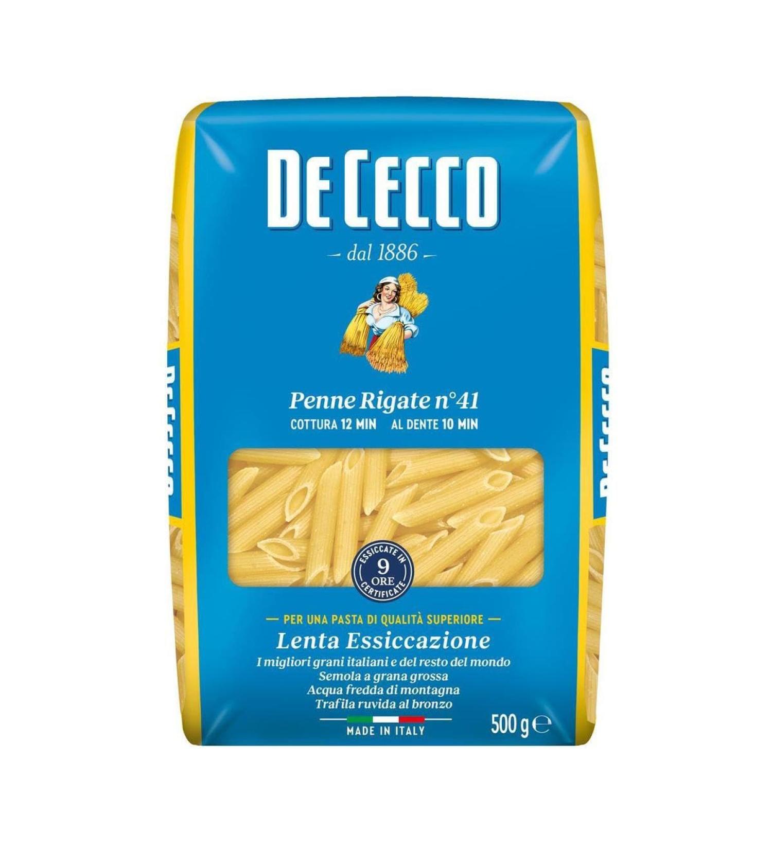 G n rique DE CECCO - De Cecco Penne Rigate Pasta No. 41 500g - 500g - Pack of 4 - Sold as a Pack