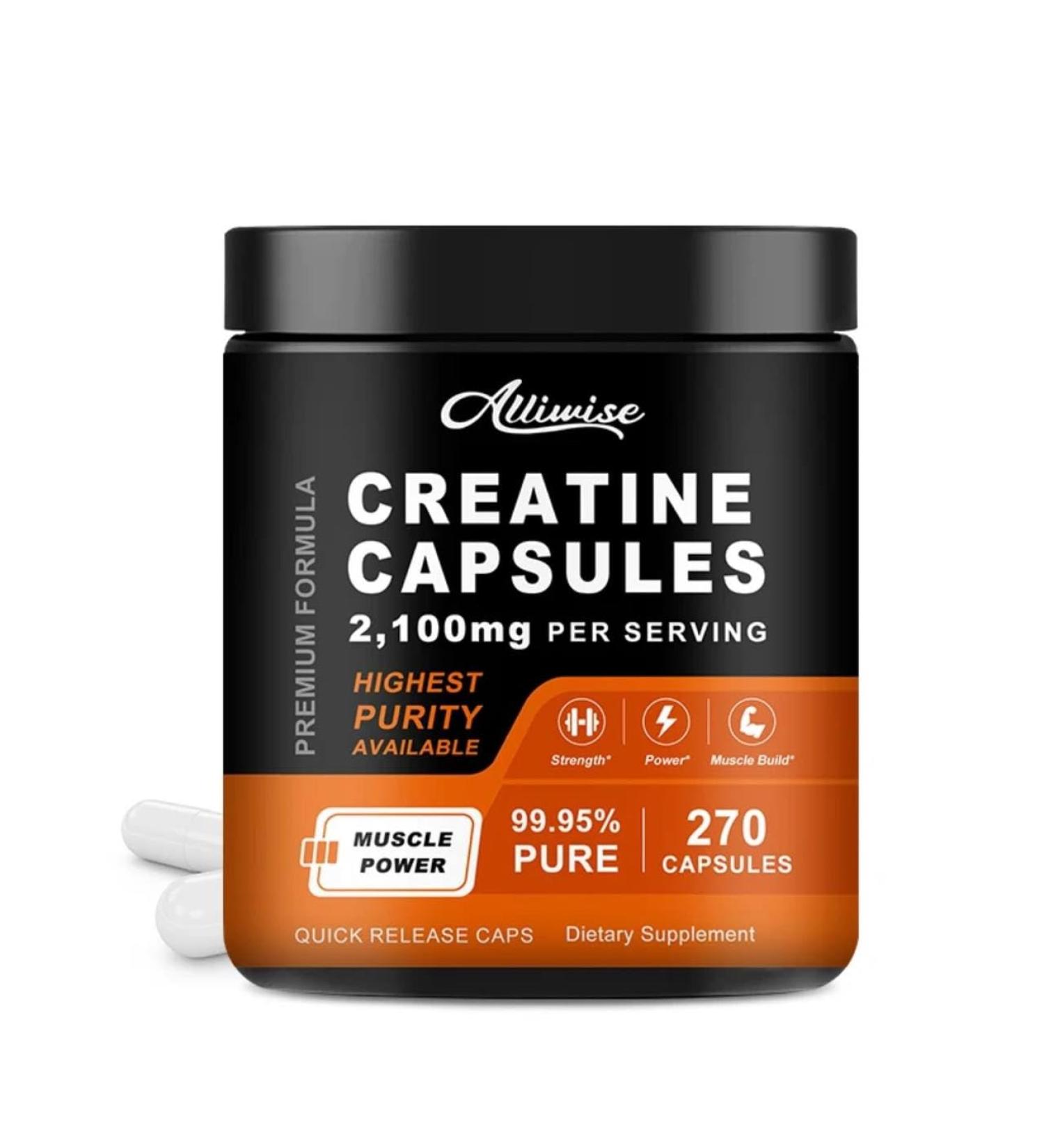Shop Pure Creatine Monohydrate Capsules 270pcs for Enhanced Muscle Mass & Strength | International Shipping Available - Buy Online on GoSupps.com