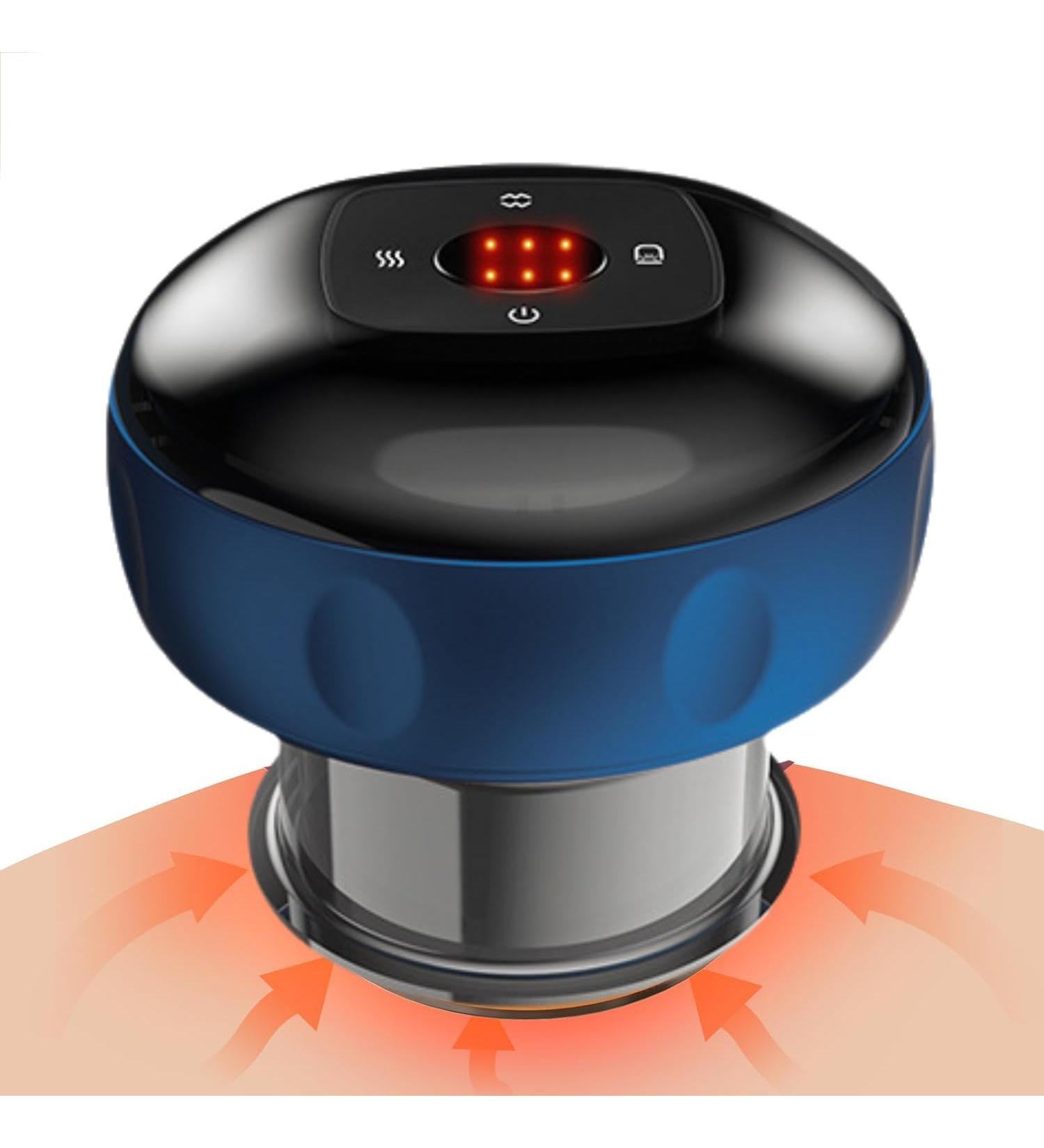 Intelligent Electrical Cupping Therapy | 12 Temperature & Suction Levels | Relieve Sore Muscles & Improve Blood Circulation | KSGSFSA - Blue - Buy Online on GoSupps.com