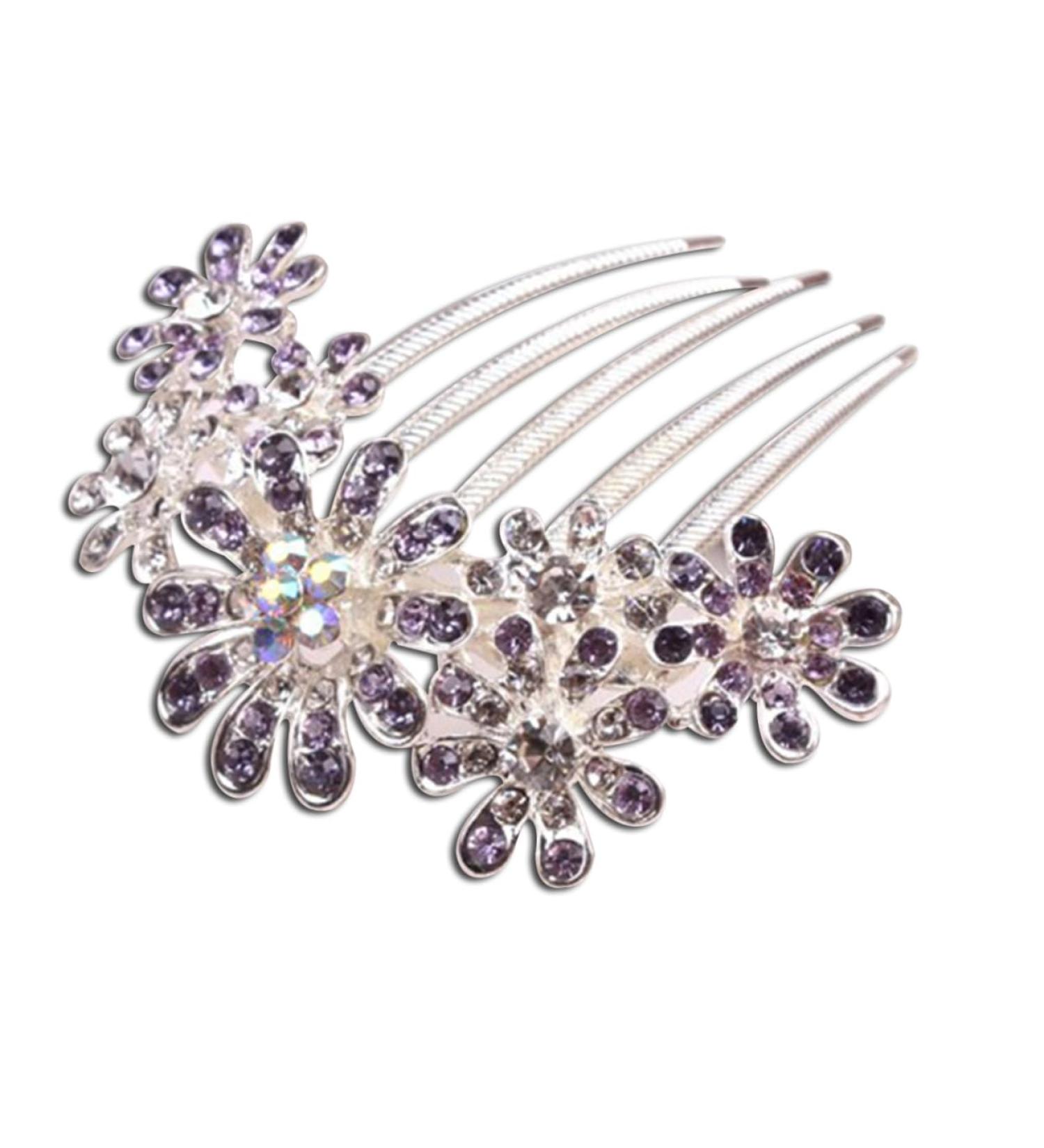 FOMIYES Rhinestone Jewelry Purple Hair Accessories Goody Hair Clips for Women Women's Hair Accessories Womens Barrettes for Hair Rhinestone Barrettes Bridal Hair Clip Wedding Bride Comb - Buy Online on GoSupps.com