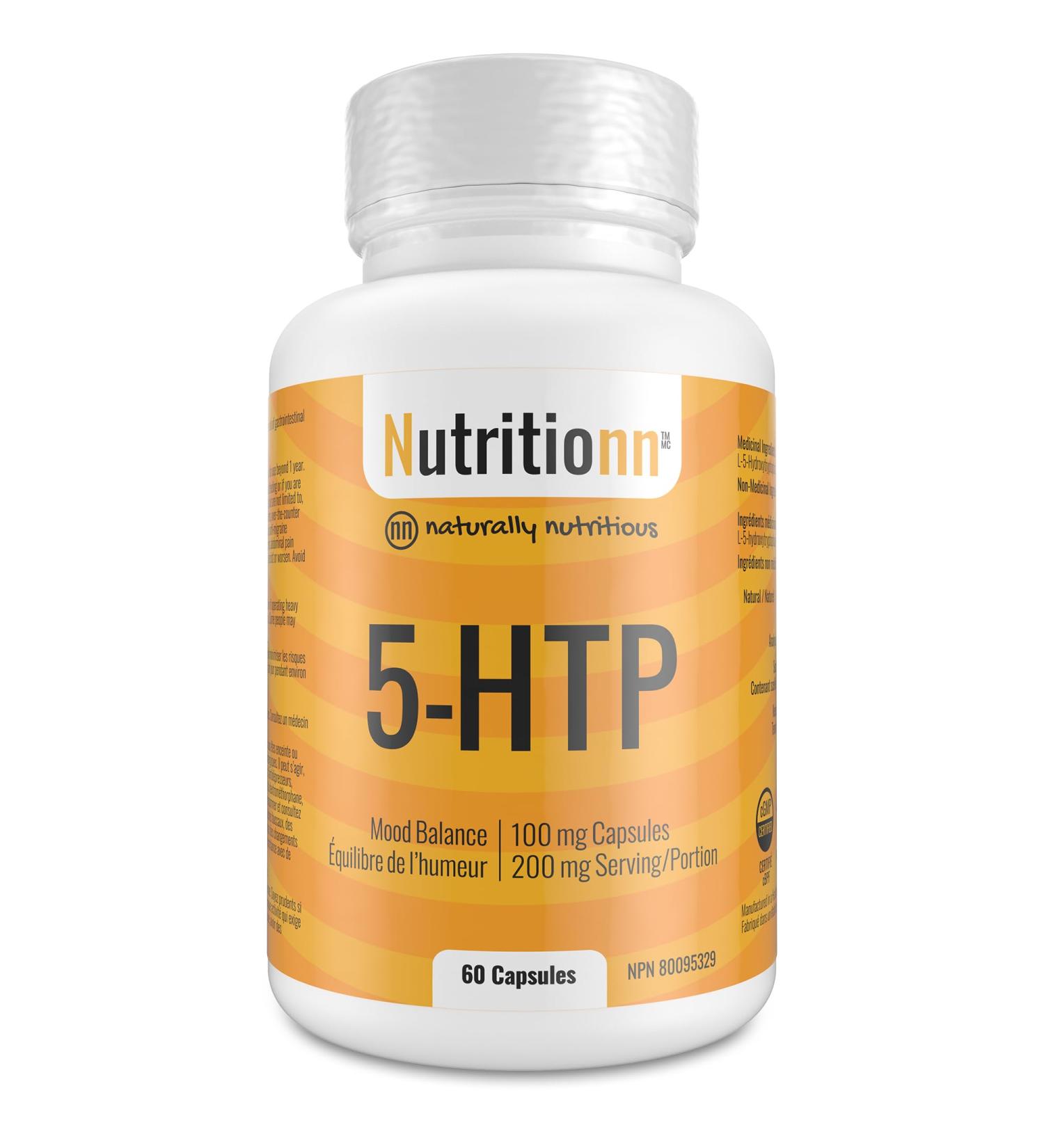5-HTP by Nutritionn - Promotes Healthy Mood Balance - 200 mg Serving 100 mg Capsules - Premium Natural Supplement - Buy Online on GoSupps.com