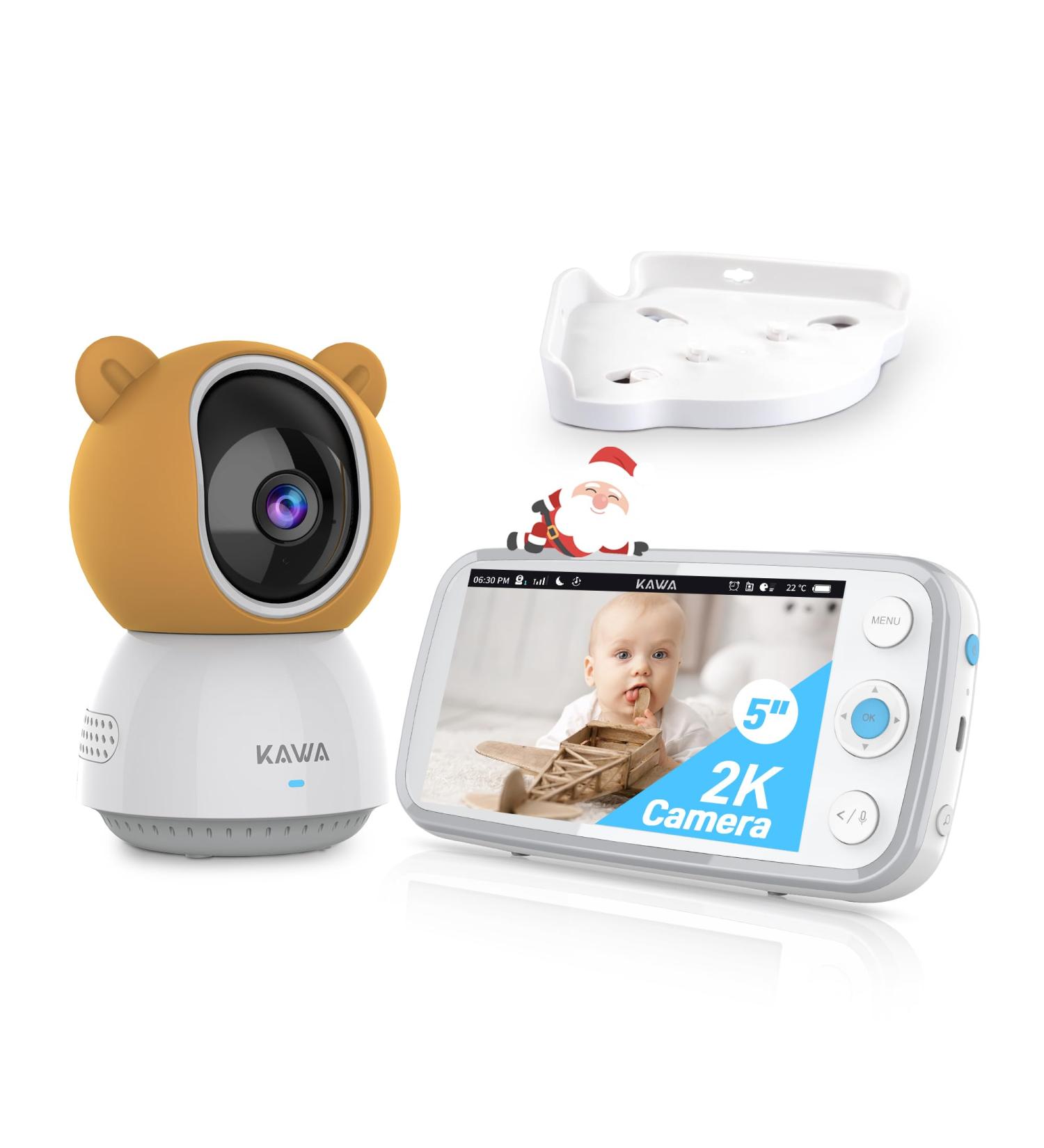 KAWA 2K Baby Monitor 5" IPS Screen Video Baby Monitor with Camera and Night Vision TF Card Storage(Not Included) 4000mAh 4X Zoom 2-Way Talk 180 Flip Lullabies Temp Sensor 1000ft Range (S7) Brown - Buy Online on GoSupps.com