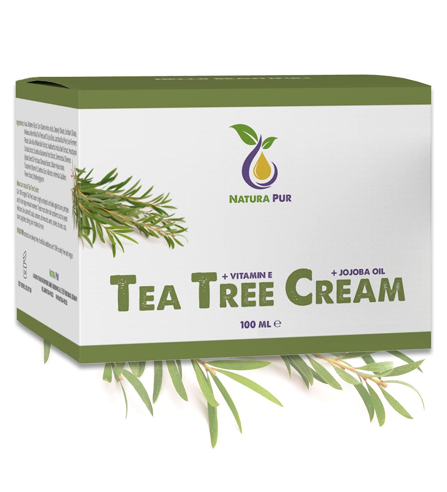 Organic Tea Tree Oil Cream 100 ml Vegan - Buy Online on GoSupps.com