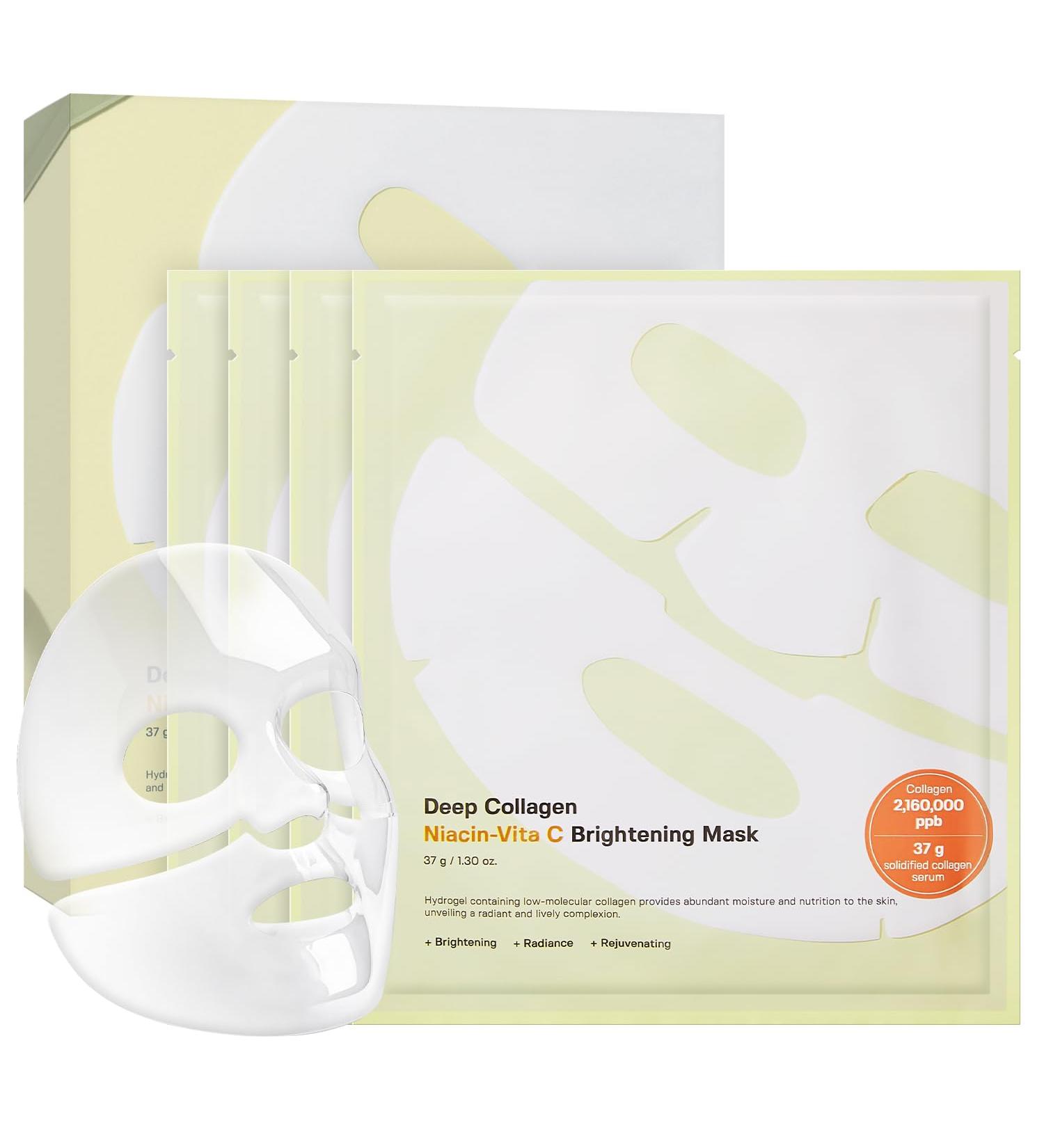 SUNGBOON EDITOR Deep Collagen Niacin-Vita C Masque de nuit 37 g x 4 ea | V ritable collag ne 2 160 000 PPB avec niacinamide et vitamine C | Masque facial hydratant pour la peau en verre - Buy Online on GoSupps.com