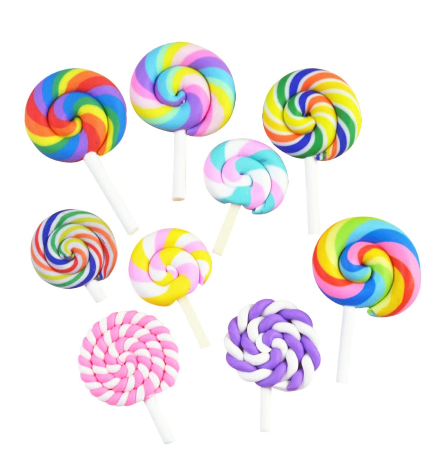 Beatifufu 12 Pieces Lollipop Jewelry Charms Lollipop Charms Rainbow Candy Gummy Caramel Candy Nail Pacifier Charms Nail Charms Manicure Bracelet Me - Buy Online on GoSupps.com