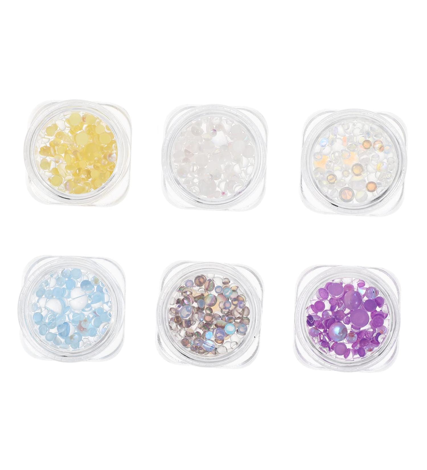 Mikinona 6 Boxes Art Glitter Stylish Stickers Delicate Sparkly Manicure Nial Manicures Crystal Paillettes Lovely Nail of Studs Decor DIY Fake Decorations Colorful Sequins Beads Ornaments - Buy Online on GoSupps.com