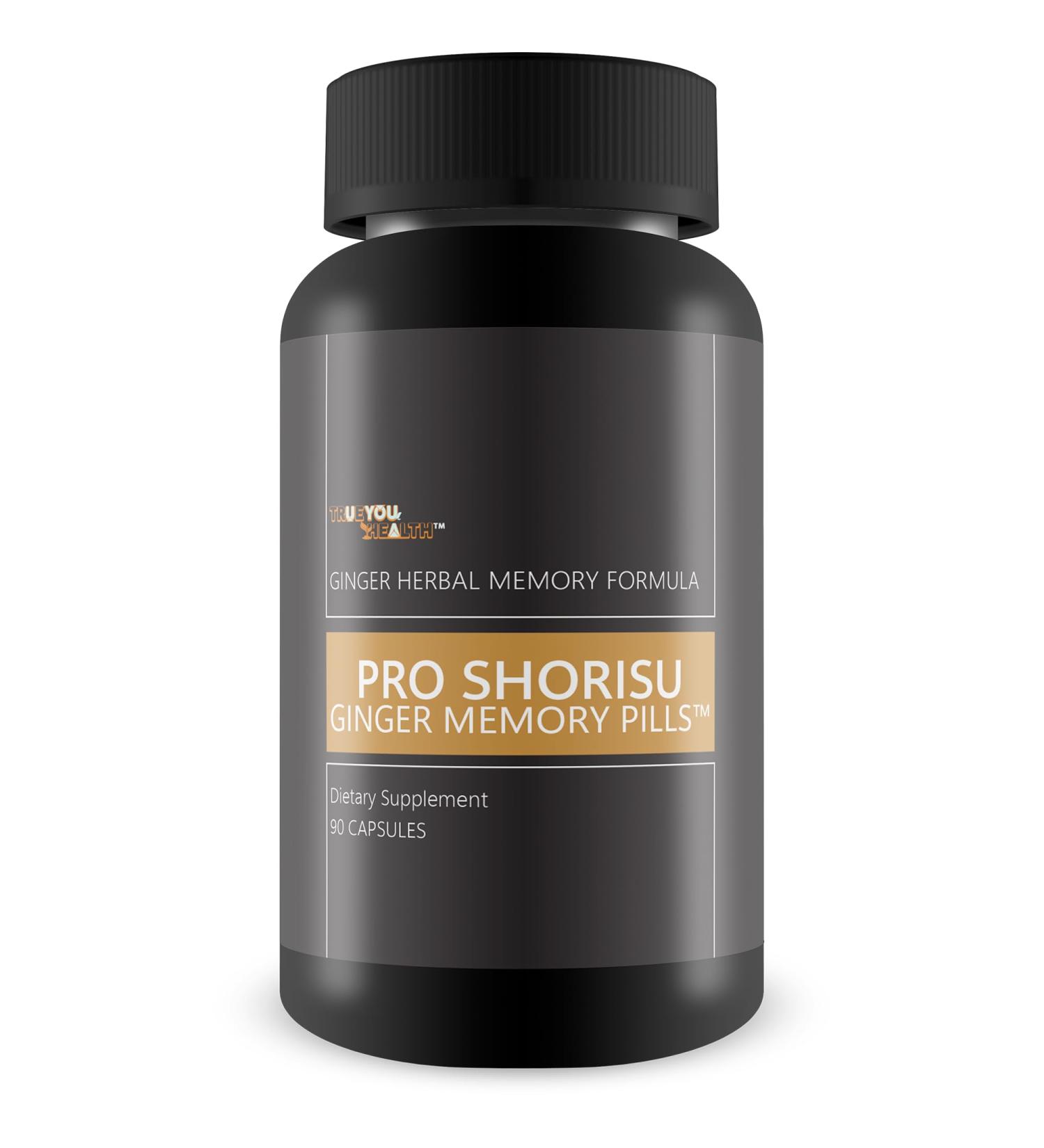 True You Health Pro Shorisu Ginger Memory Pills - Ginger Herbal Advanced Memory Formula - Our Best Memory Pills for Brain - Memory Pills for Women & Men - Memory Pills for Seniors - Memory Loss Pills - Buy Online on GoSupps.com