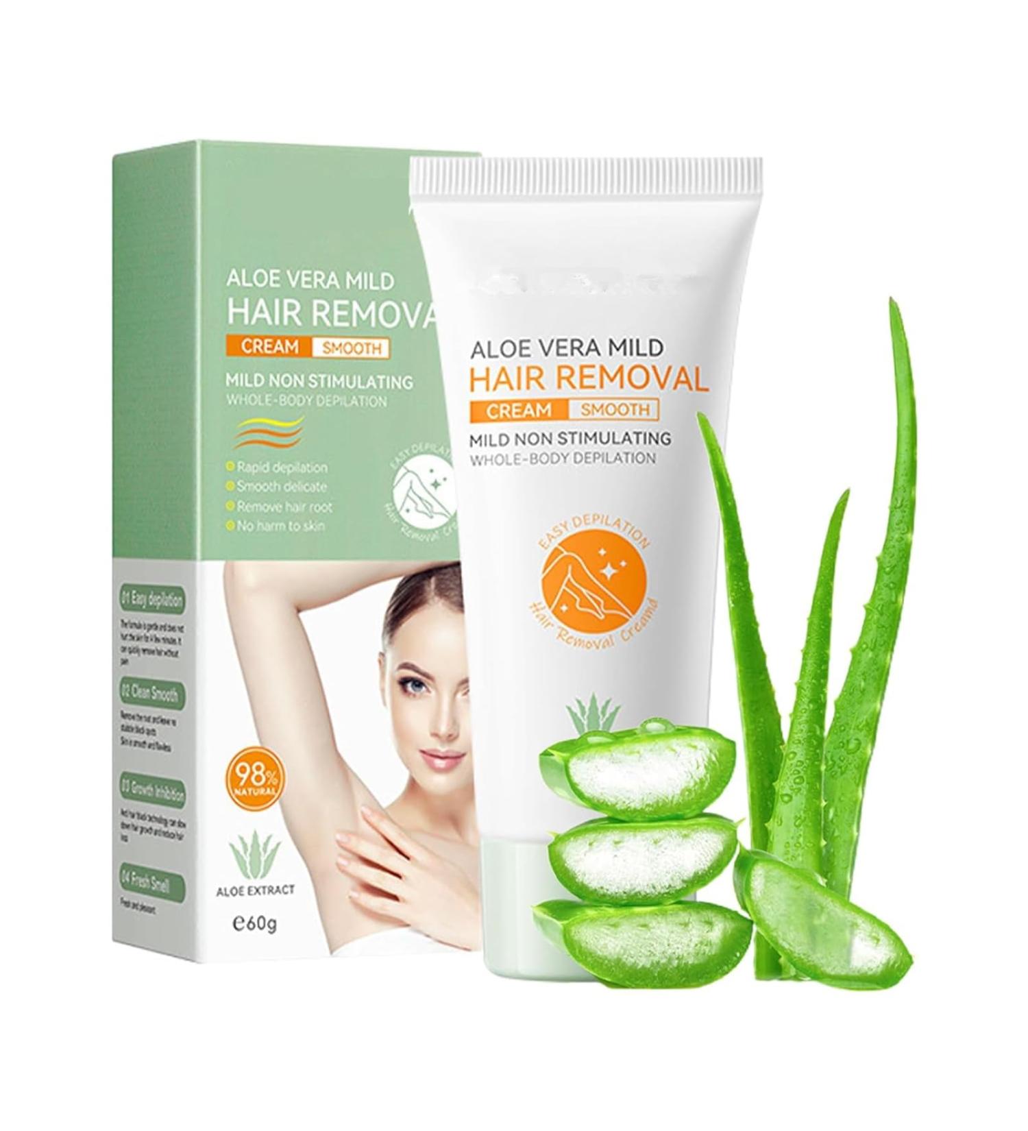 Hair Removal Cream Painless Hair Remover Cream Private Hair Removal Cream Aloe Hair Removal Cream Hair Removal Cream For Women & Men Depilatory Cream For Sensitive Skin Face Legs 60g - Buy Online on GoSupps.com