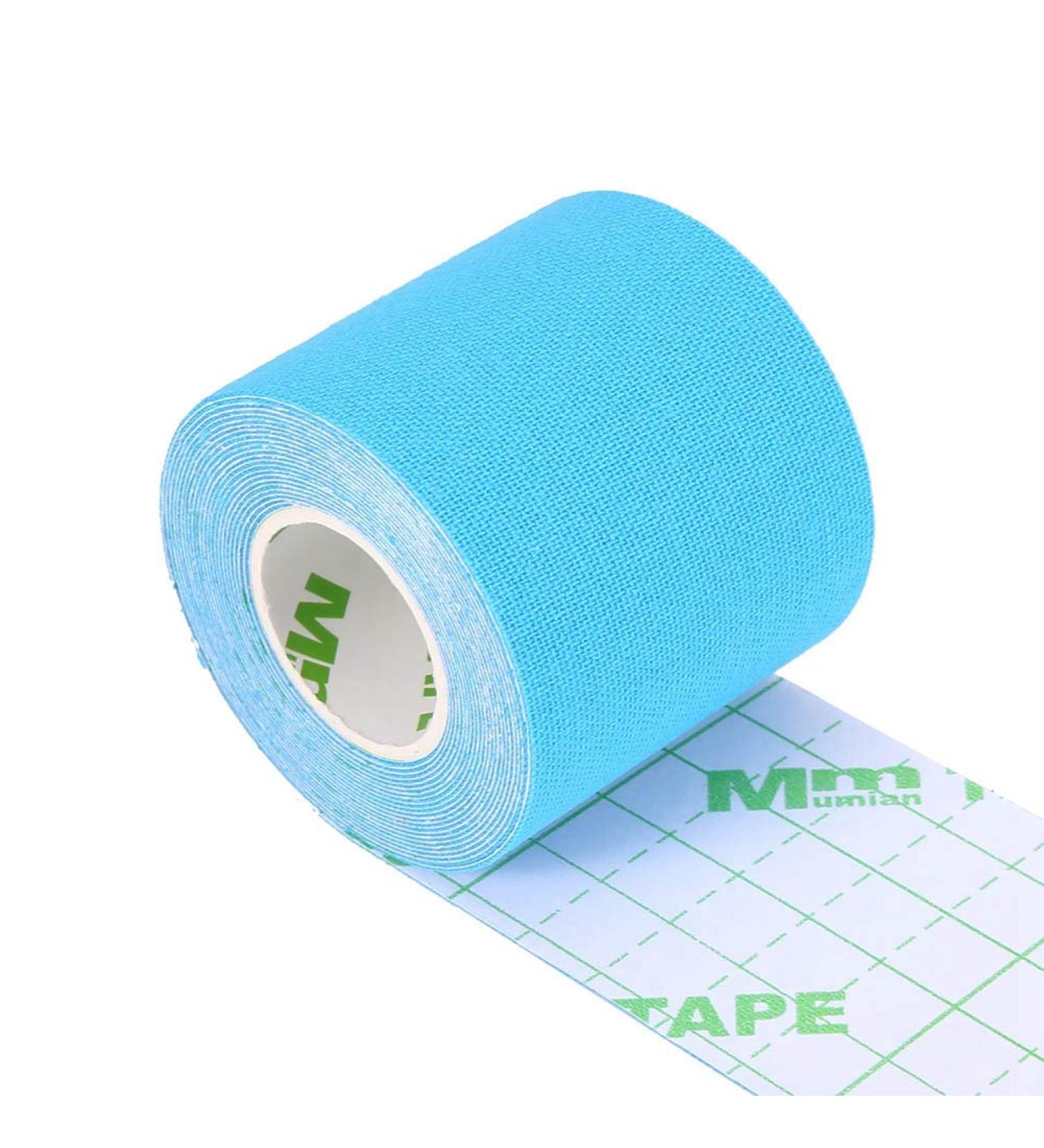 Muscle Tape Bandage Sports Muscle Tape Breathable Waterproof Adhesive Prevent Allergies Cotton for Sports Blue - Buy Online on GoSupps.com