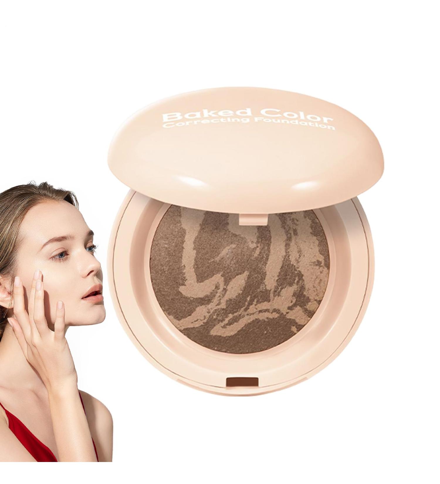  YNPQTDS Baked Blush for Cheeks Highlighter Natural Light Lightening Makeup with Built-in Mirror for Sensitive Dry and Oily Skin Nose Shadows - Buy Online on GoSupps.com