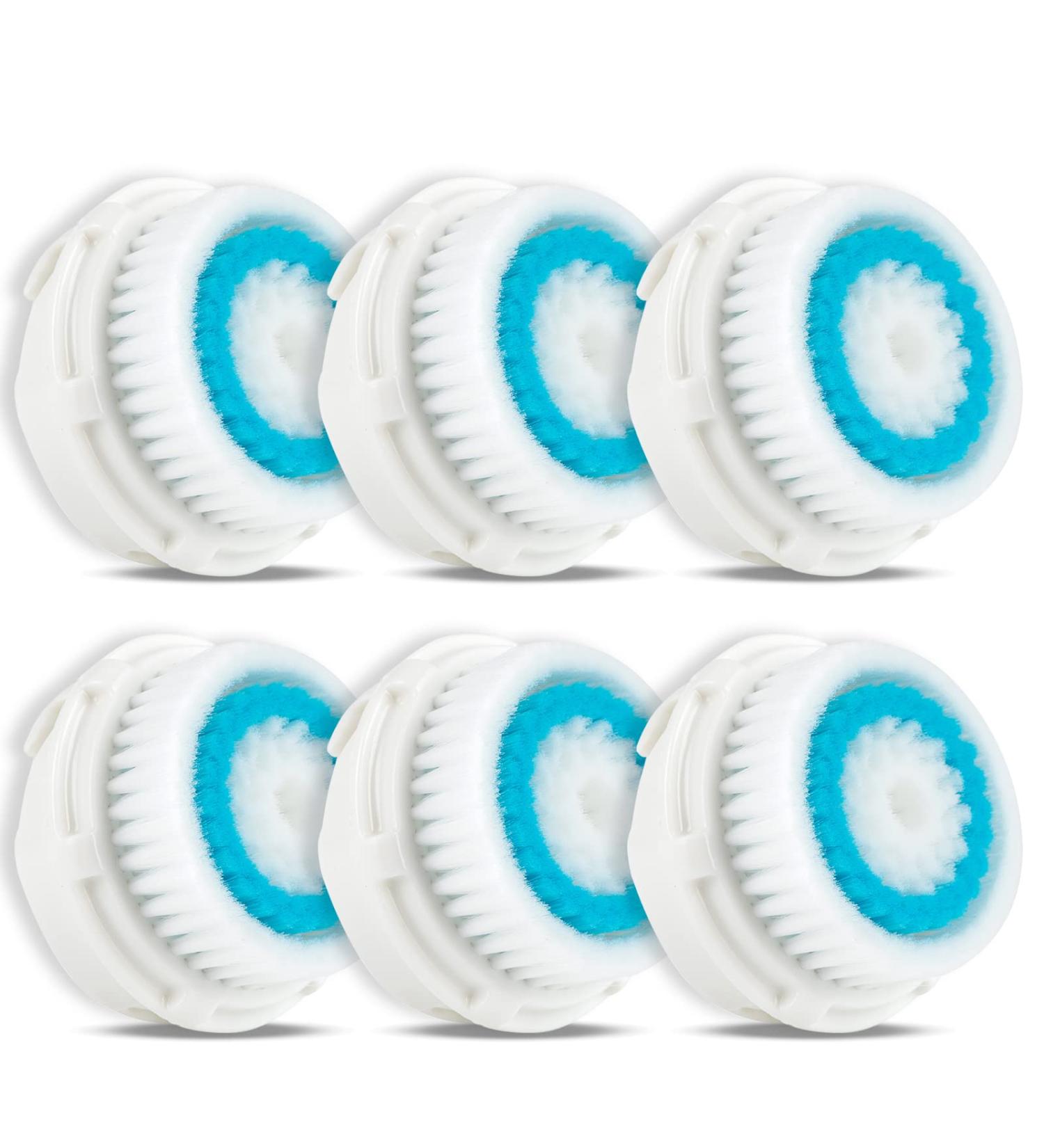 6 PCS Blue Facial Cleansing Brush Head Replacements - Sensitive & Acne Cleanse, Exfoliating Compatible Replacements - Buy Online on GoSupps.com