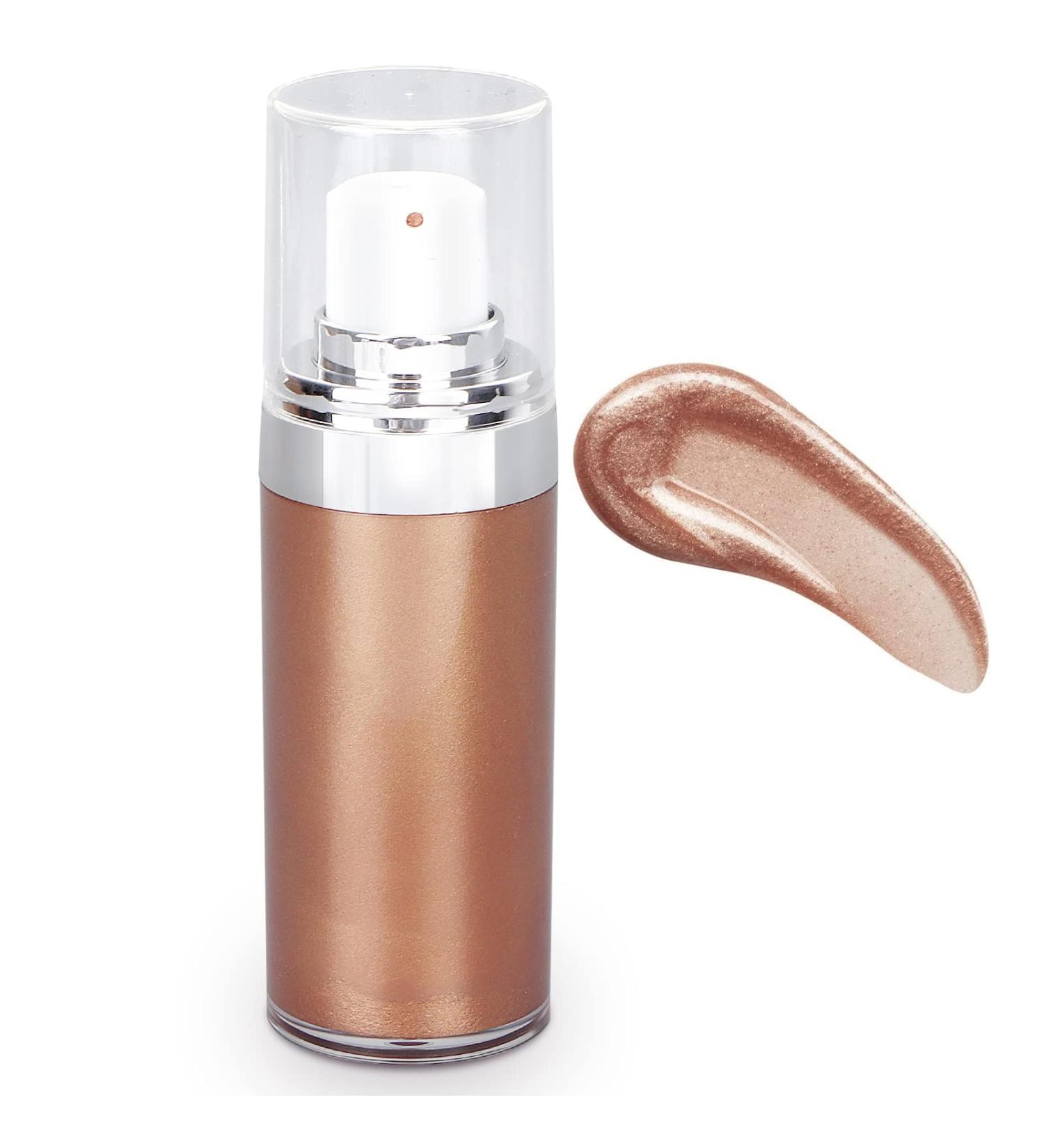 Glitter Body Makeup Liquid Cream - Shiny Face & Skin Highlighter Lotion for a Natural Glow - Prismatic Finish in Bronze Gold - Buy Online on GoSupps.com