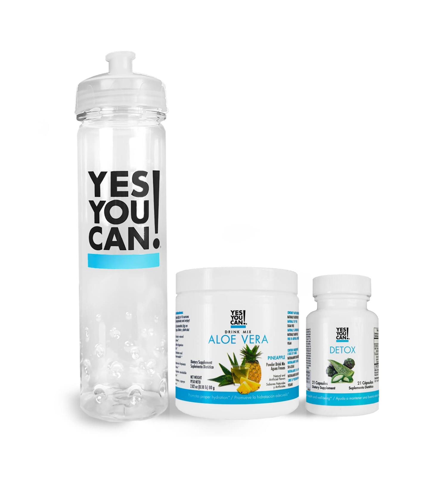Yes You Can! Detox Kit - YYC! Detox, Water Bottle & Pineapple Aloe Vera Drink Mix - Buy Online on GoSupps.com