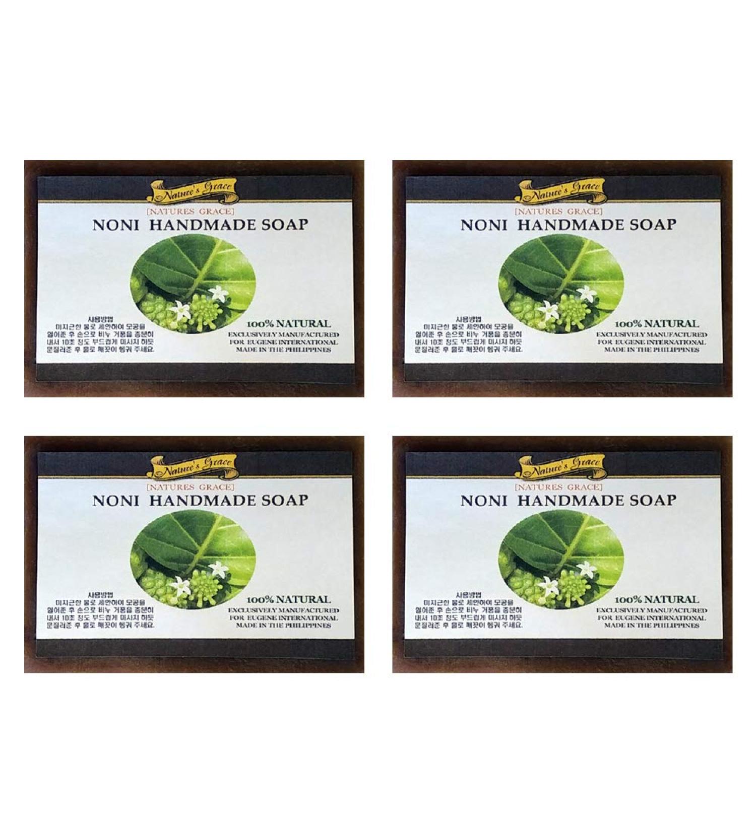 Organic Noni Coconut Oil Handmade Face Body Bar Soap 4.3 oz (Pack of 4) - Anti-Aging, Anti-Acne, Deep Cleansing - Natural Beauty Solution - Buy Online on GoSupps.com