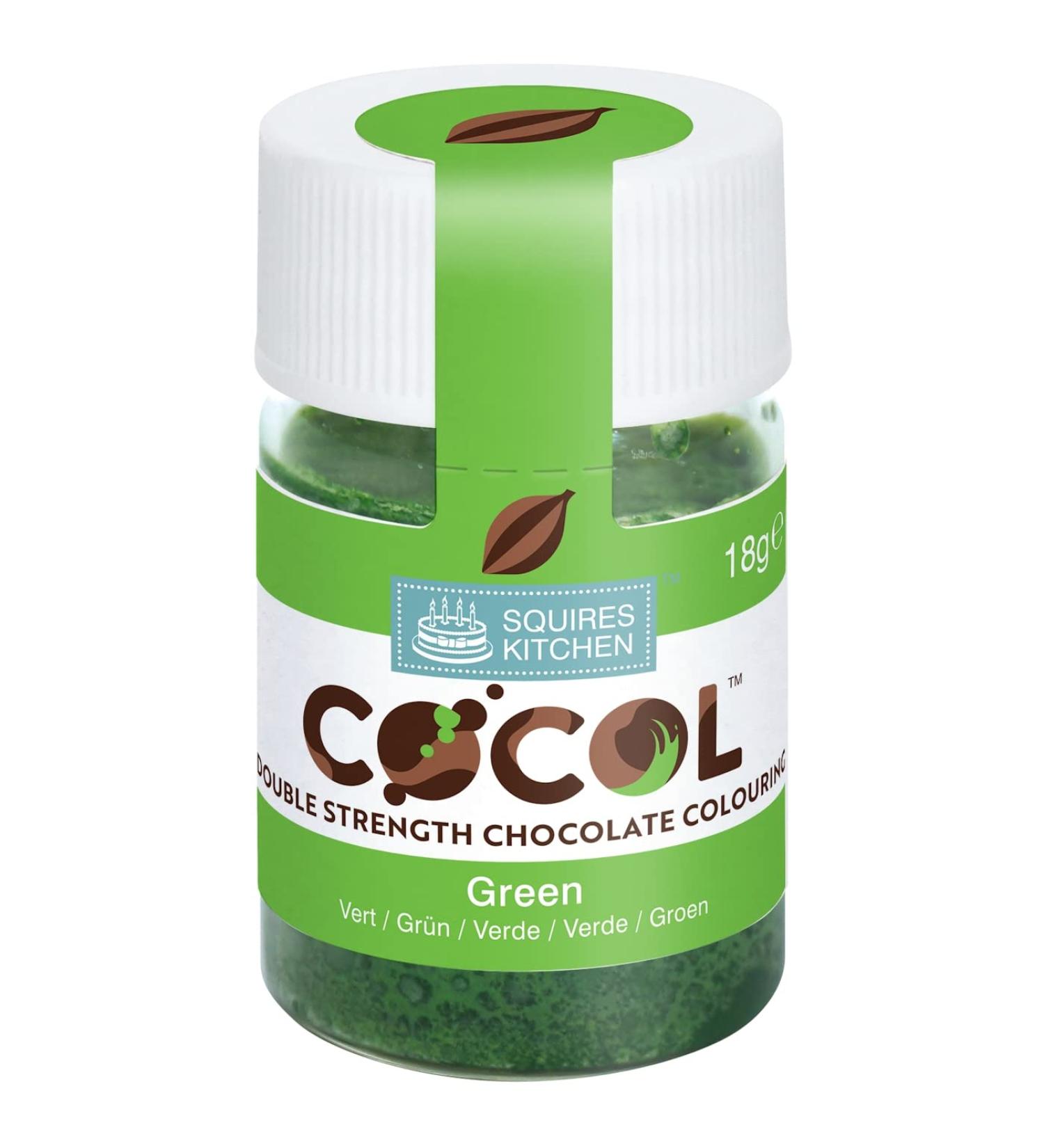 Squires Kitchen COCOL Double Strength Chocolate Colouring - The ultimate product for adding colour to chocolate and for making your own transfer sheets - Green 18g - Buy Online on GoSupps.com
