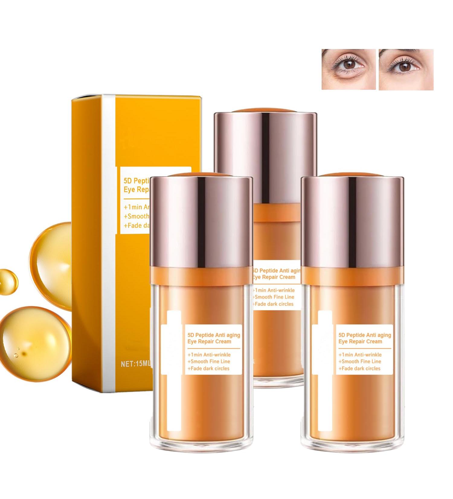 PCC PTYXIS Eye contour 5D peptide antiaging repair cream reduction of bags and circles around the eyes antiwrinkle eye contour for women 3 pieces 15 ml Paquete de 1 - Buy Online on GoSupps.com