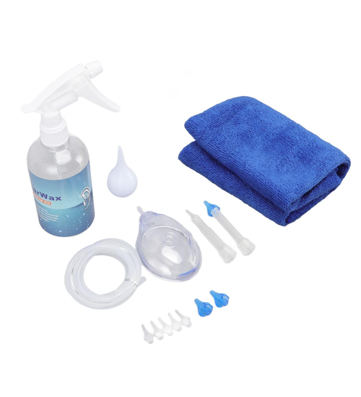 Professional 500ml Ear Washer Bottle System for Ear Wax Removal with Ear Muff - Home Ear Cleaning Kit - Buy Online on GoSupps.com