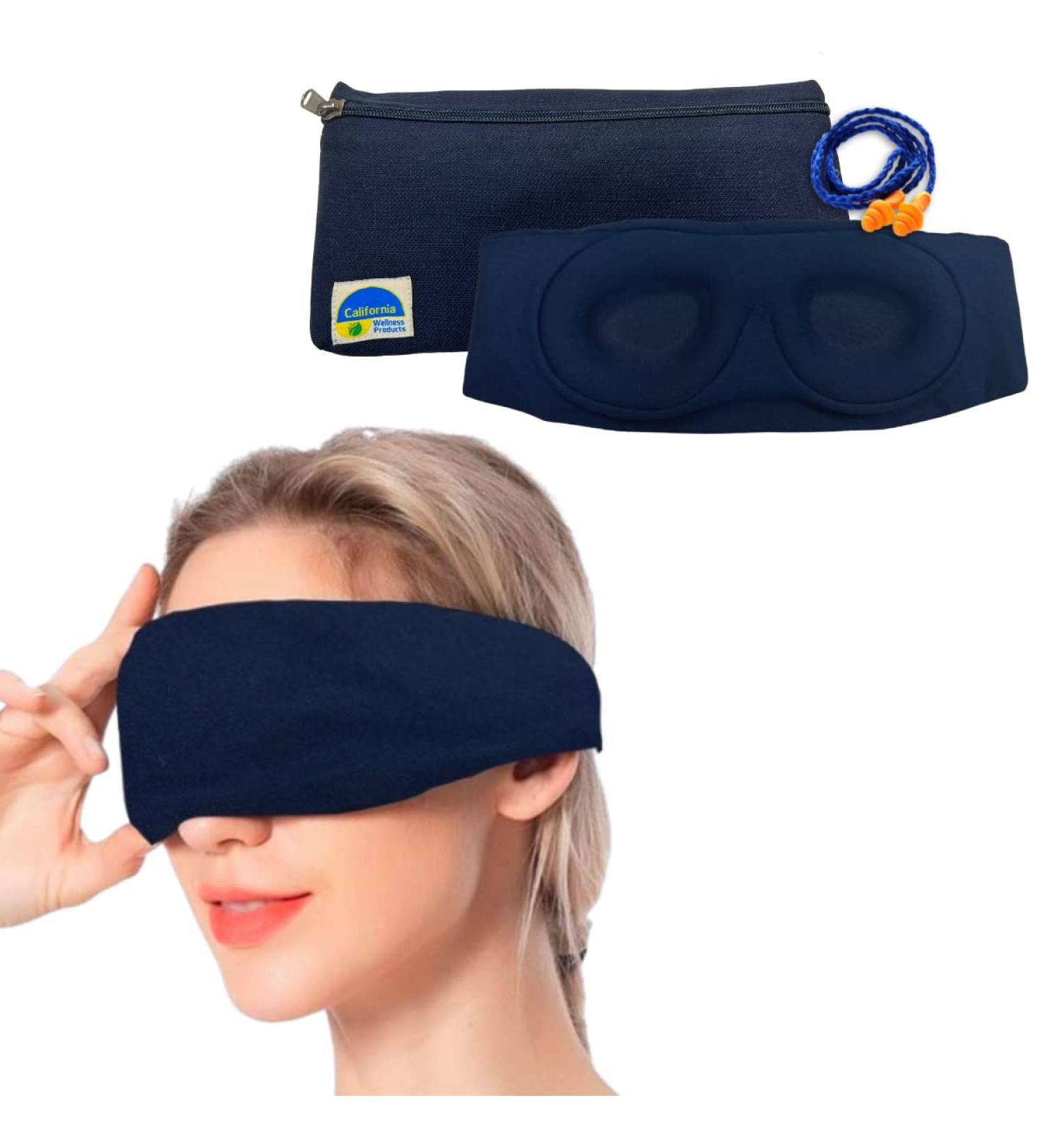 3D Contour Sleep Mask with Earplugs & Pouch | Comfortable Sleep Mask for Travel & Home - Buy Online on GoSupps.com