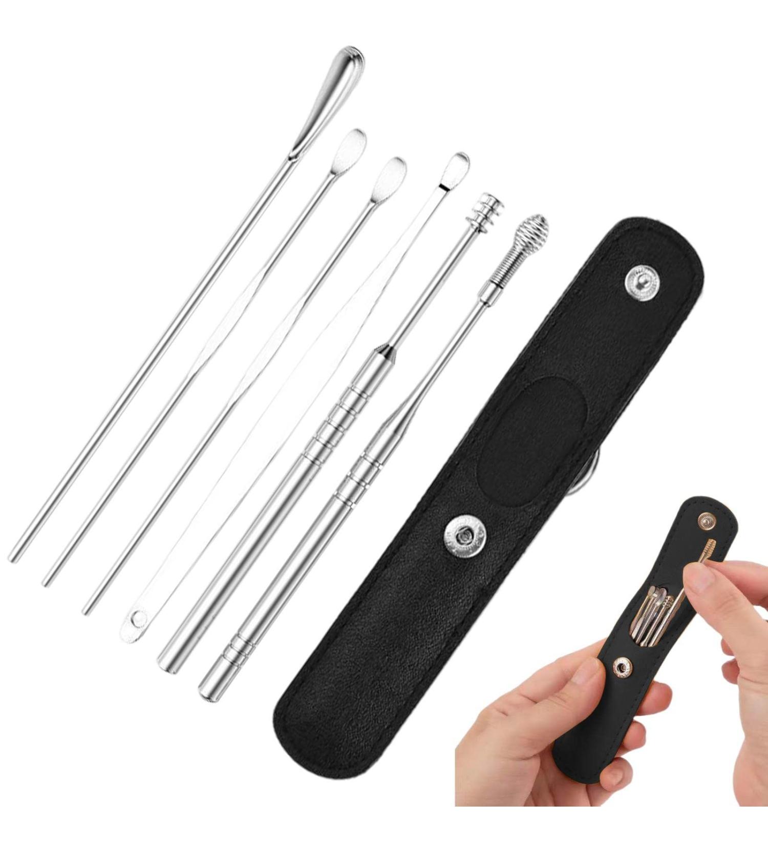 Earwax Removal Kit | Ear Pick Earwax Removal Kit - Professional Tool for Ear Cleaning for Family Friends Adults and Kid Dtt Black - Buy Online on GoSupps.com