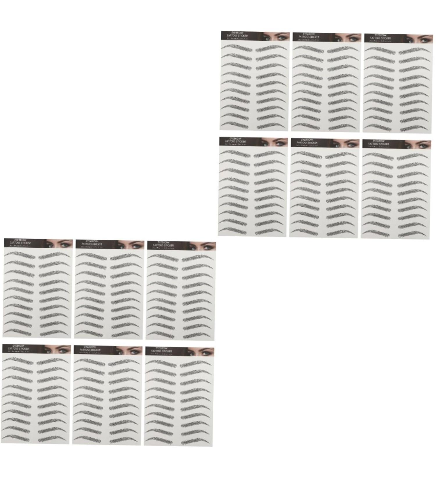 FOMIYES 12 Sheets Imitation Eco Eyebrow Sticker Stickers Fake Eyebrow Artificial Eyebrow Tattoos 3d Template 1 count (Pack of 1) Blackx2pcs - Buy Online on GoSupps.com