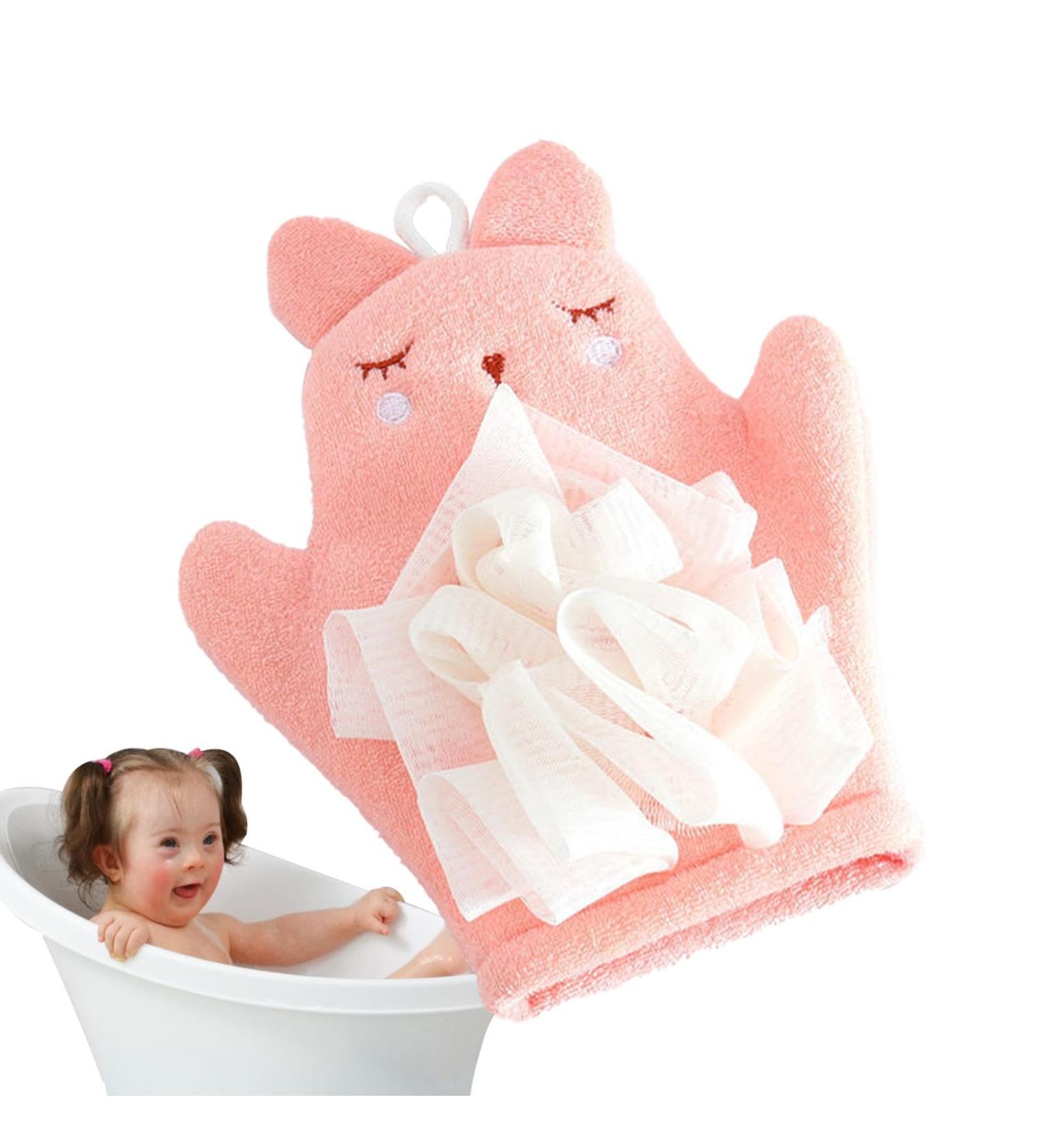 Kid Body Scrubber Boys Body Wash Towel Scrubber Comfortable Kid's Bath Towel Sponge Children's Body Wash Sponge for Gentle Cleansing Pink - Buy Online on GoSupps.com