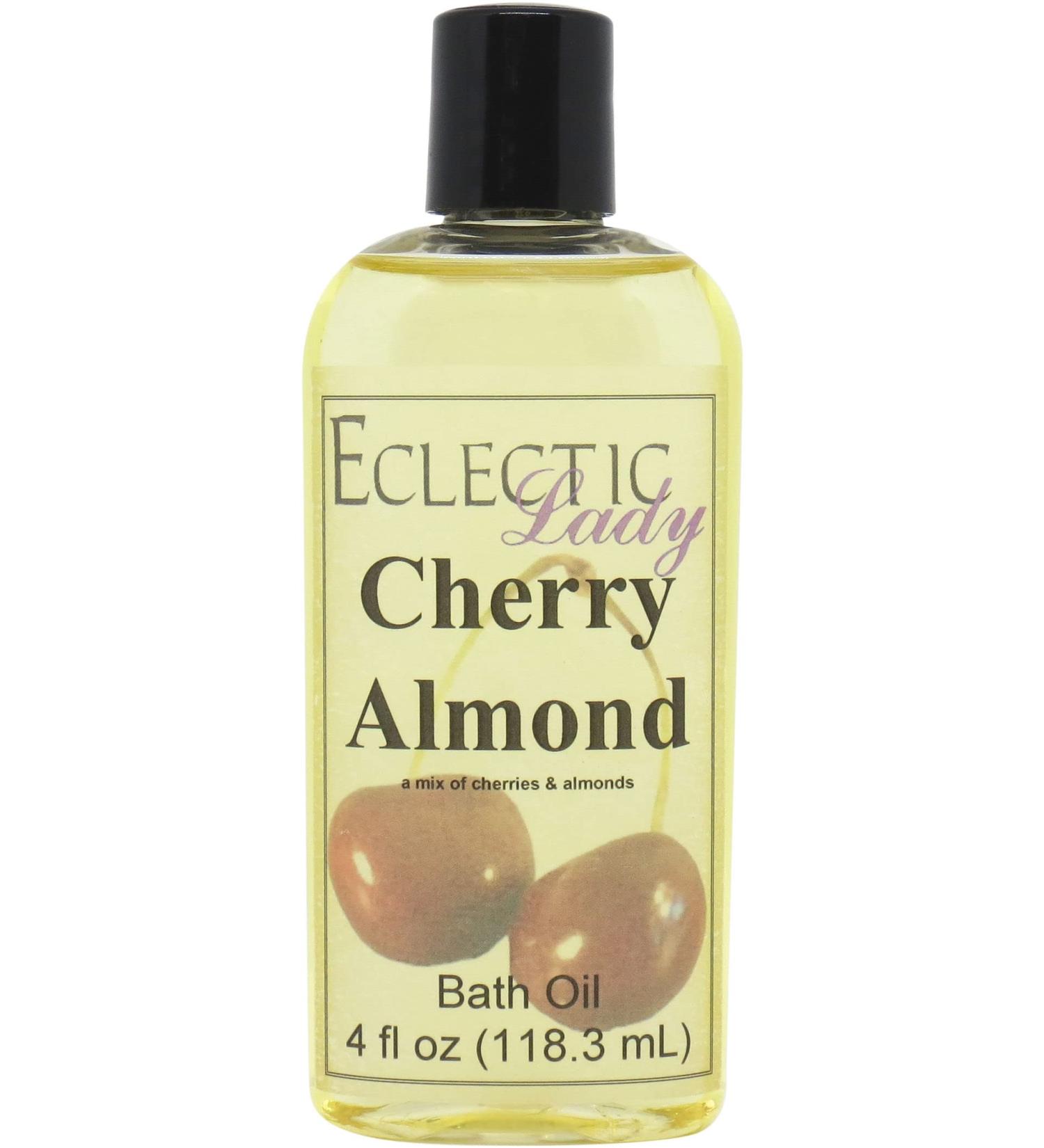 Cherry Almond Bath Oil - Relaxing Scented Body Oil for Dry Skin | Eclectic Lady 4 oz - Buy Online on GoSupps.com
