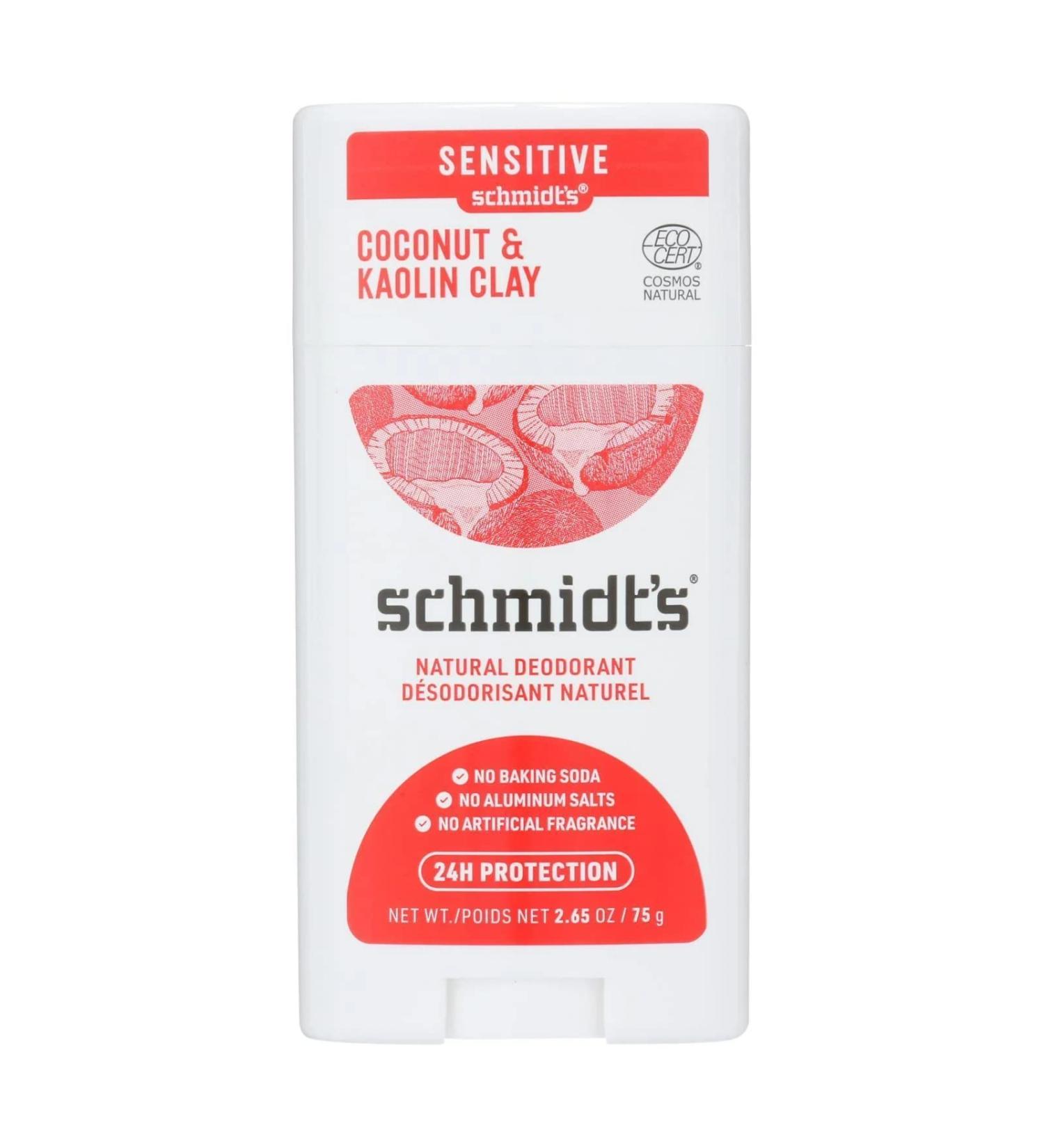 SCHMIDTS DEODORANT Coconut & Kaolin Clay Sensitive Deodorant 2.65 OZ