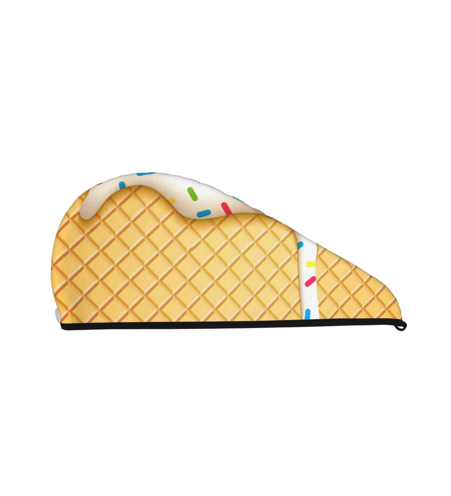 White Ice Cream Microfiber Hair Towel - Super Absorbent Coral Velvet Wrap for Long Curly & Thick Hair - Quick Dry Hair Cap for Women - Buy Online on GoSupps.com
