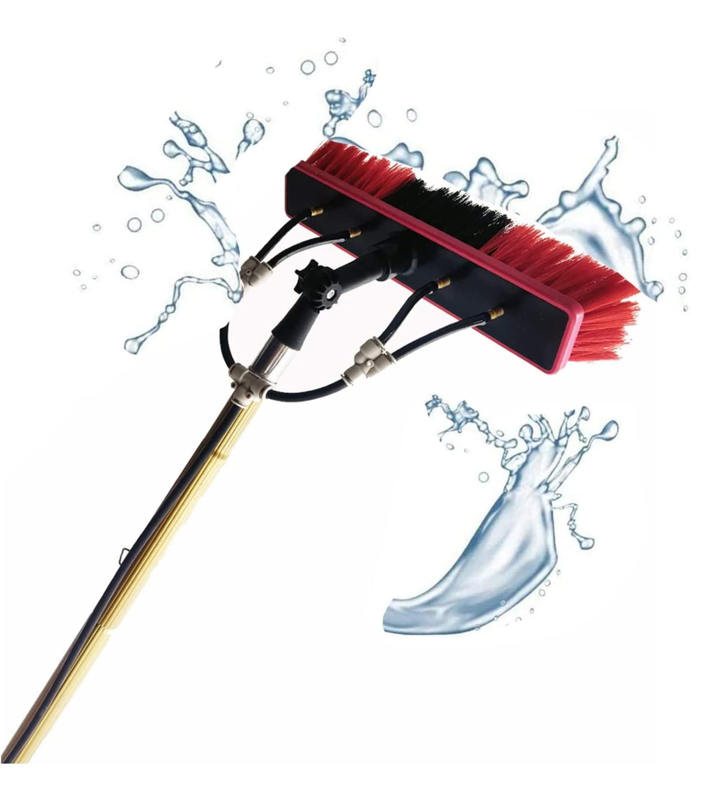 Water Fed Pole Kit Adjustable Window Cleaning Pole 180 Rotatable Brush Head Telescopic Cleaning Brush Outdoor Window Glass Washer Washing Equipment-30FT(9M) - Buy Online on GoSupps.com