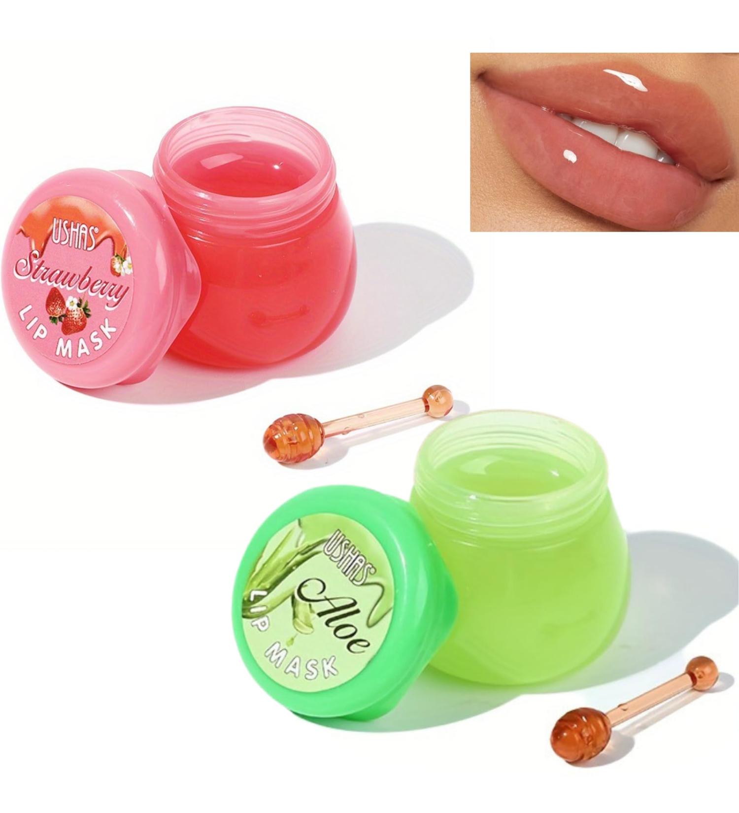 TBeautfave Lip Sleeping Mask Strawberry Lip Mask Overnight Aloe Vera Lip Balm Lip Moisturiser Nourishing for Dry Chapped Peel Cracked Lips Lip Plumper Fades Lip Lines Lip Repair Strawberry+AloeVera - Buy Online on GoSupps.com