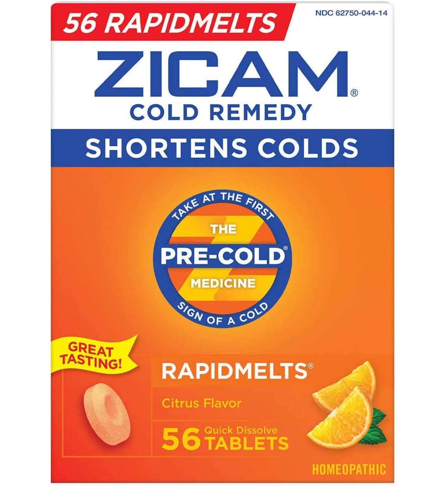 Zicam Zinc Cold Remedy RapidMelts Citrus Flavor 56ct - Quick Dissolve Tablets - Buy Online on GoSupps.com