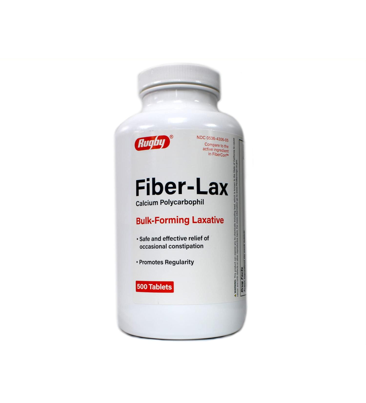 Fiber-Lax Tablets 500mg - 500 Count | Natural Fiber Supplement - Buy Online on GoSupps.com