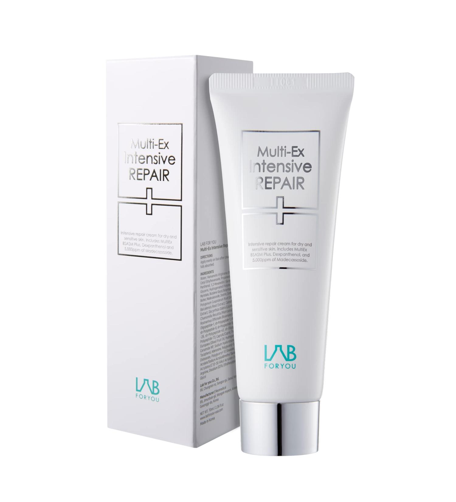 Lab for You Multi-Ex Intensive Repair Cream | 5 000ppm Madecassoside & 2.5% Panthenol | Soothes Sensitive Skin | Hydrating Facial Moisturizer | Real Cica Cream for Skin Barrier Repair | 2.36fl.oz - Buy Online on GoSupps.com