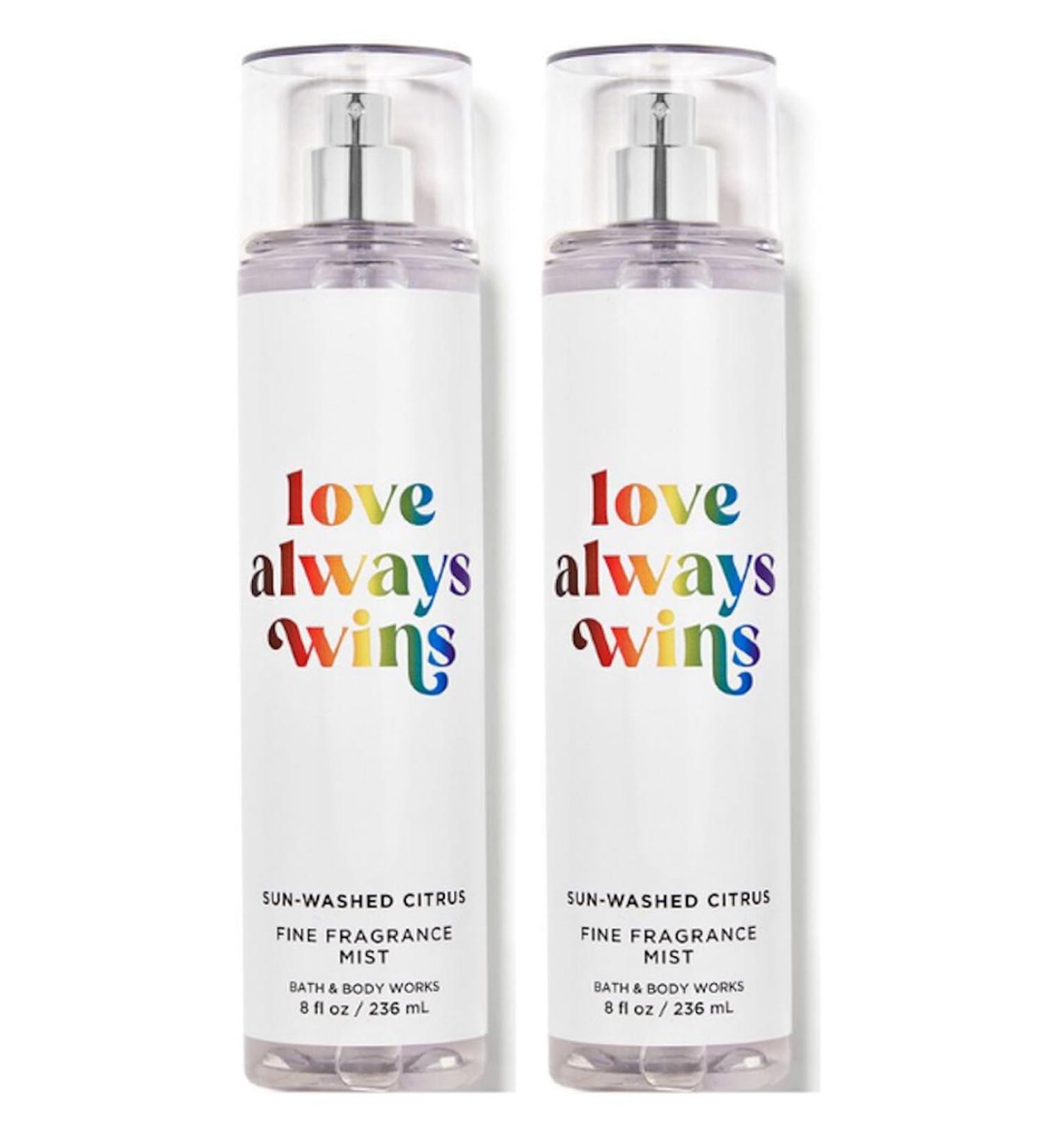 Bath & Body Works Fine Fragrance Body Mist Gift Set 8 oz Pack Lot of 2 (Love Always Wins)